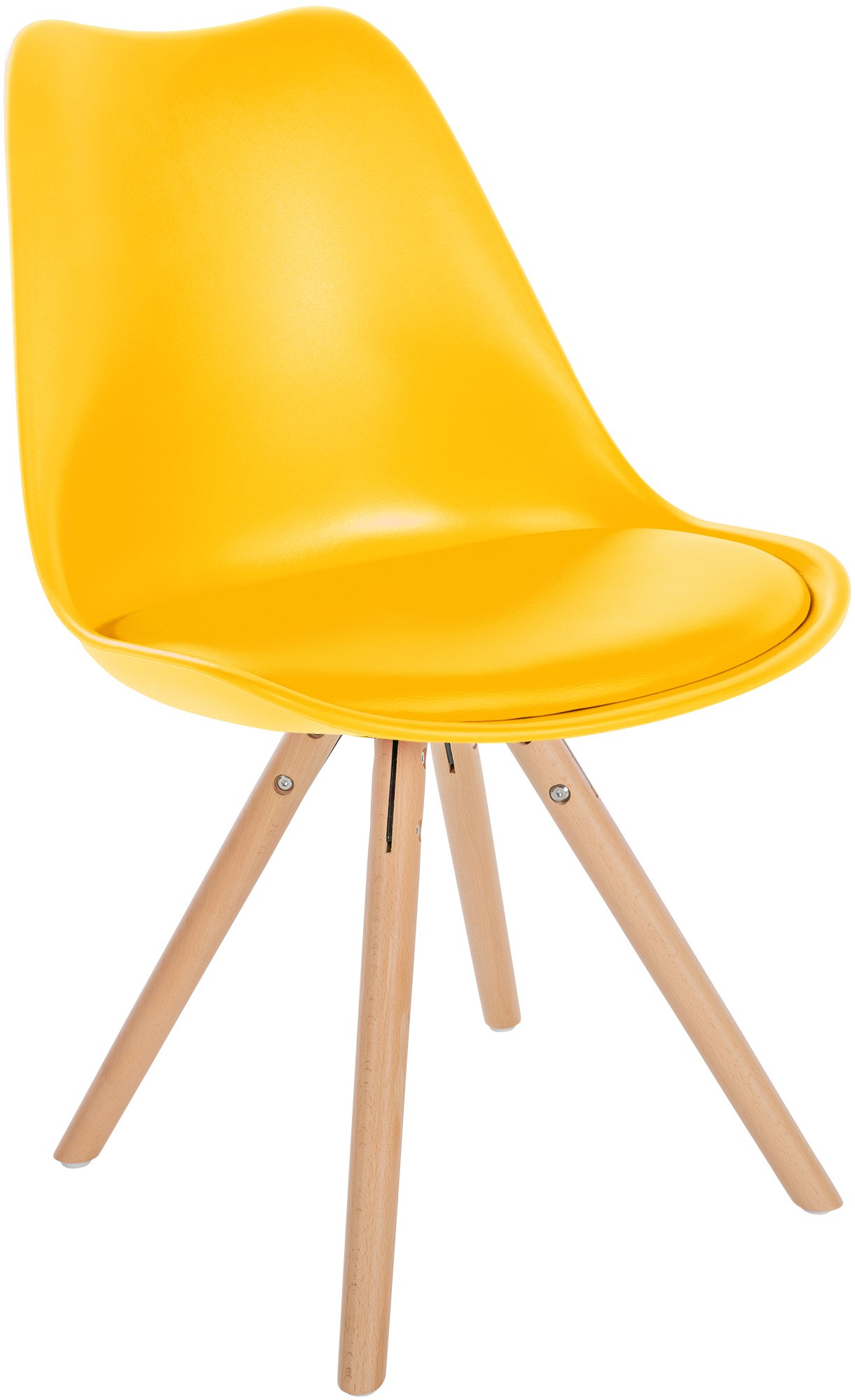 4er Set Stühle Sofia Kunststoff gelb natura (rund)