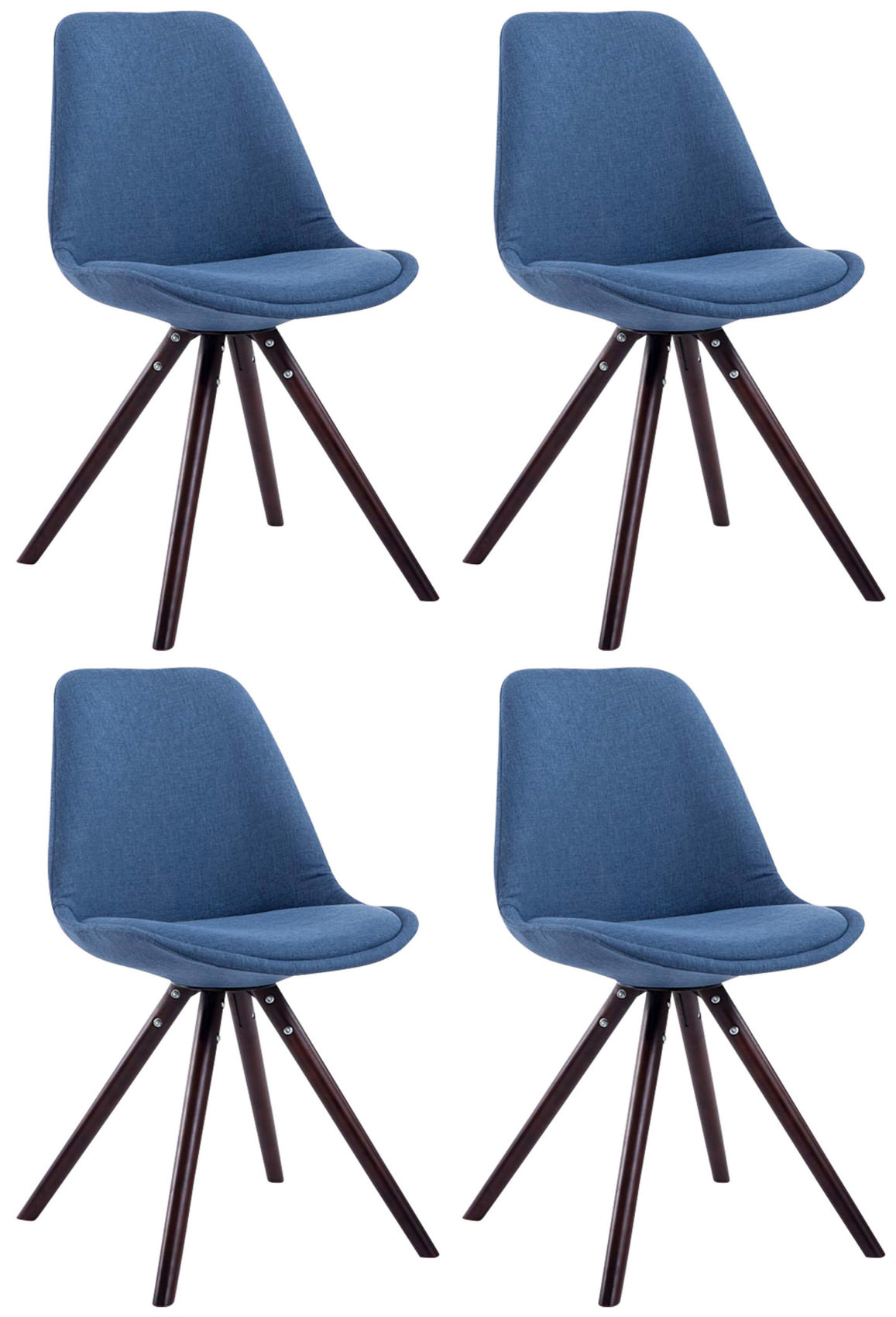 4er Set Besucherstühle Toulouse Stoff Rund