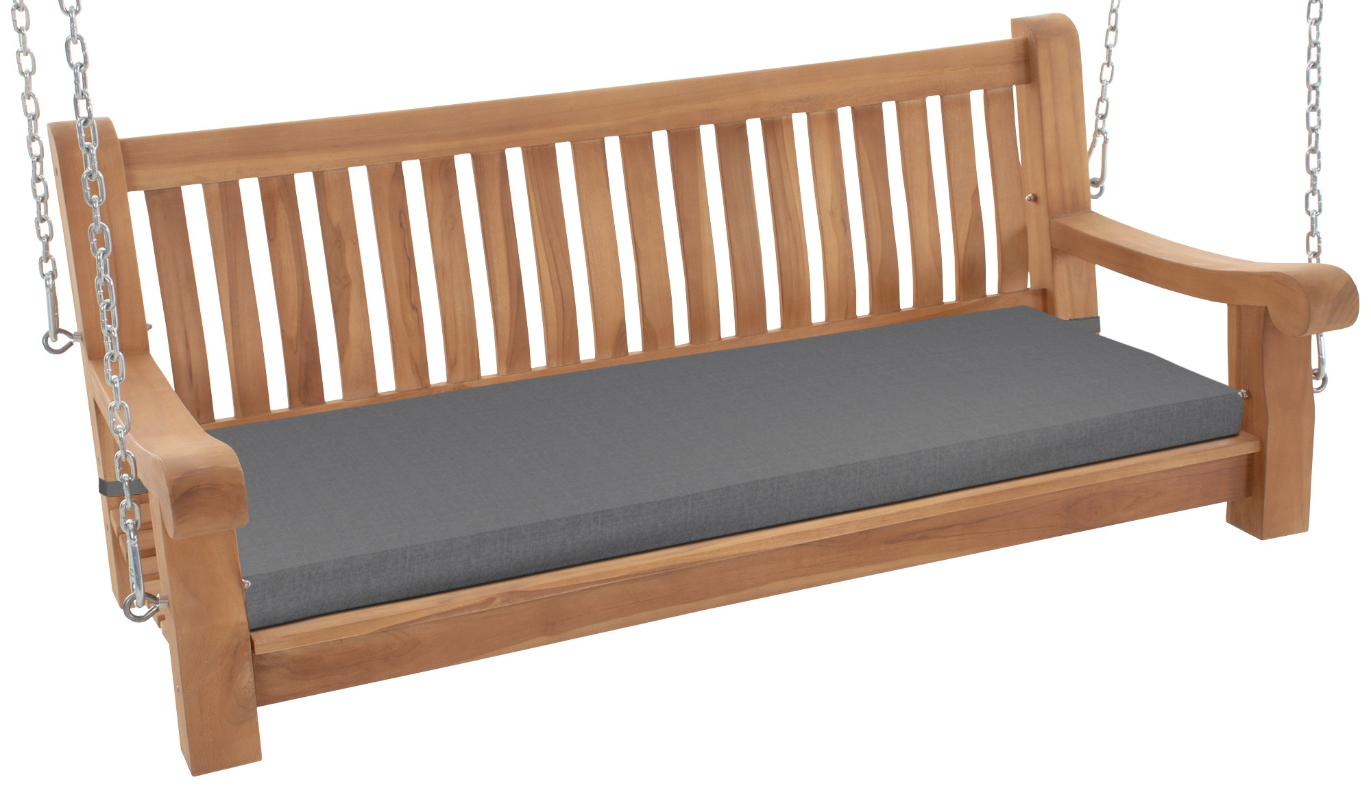 Schaukelbank wetterfest Joyce mit Sitzkissen dunkelgrau 136x48x8 cm