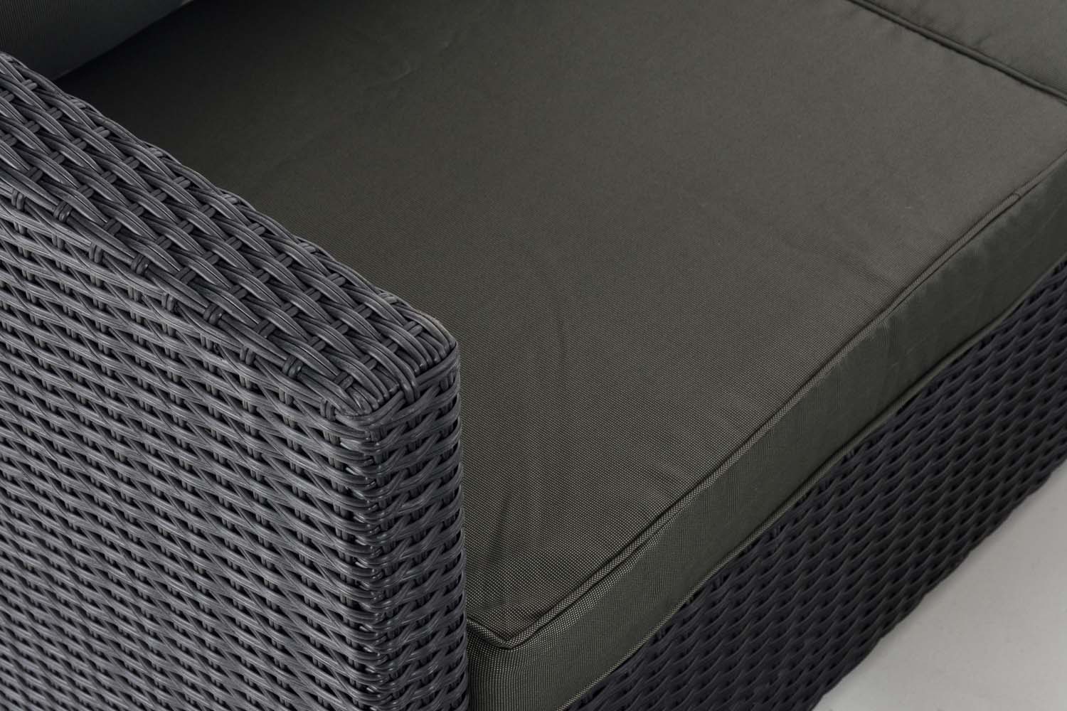 Polyrattan Ecksofa-Garnitur Genero 5mm schwarz anthrazit