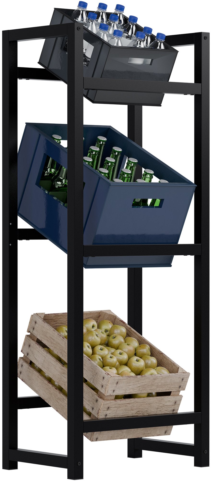 Getränkekistenständer Stack schwarz 116x47x31 cm