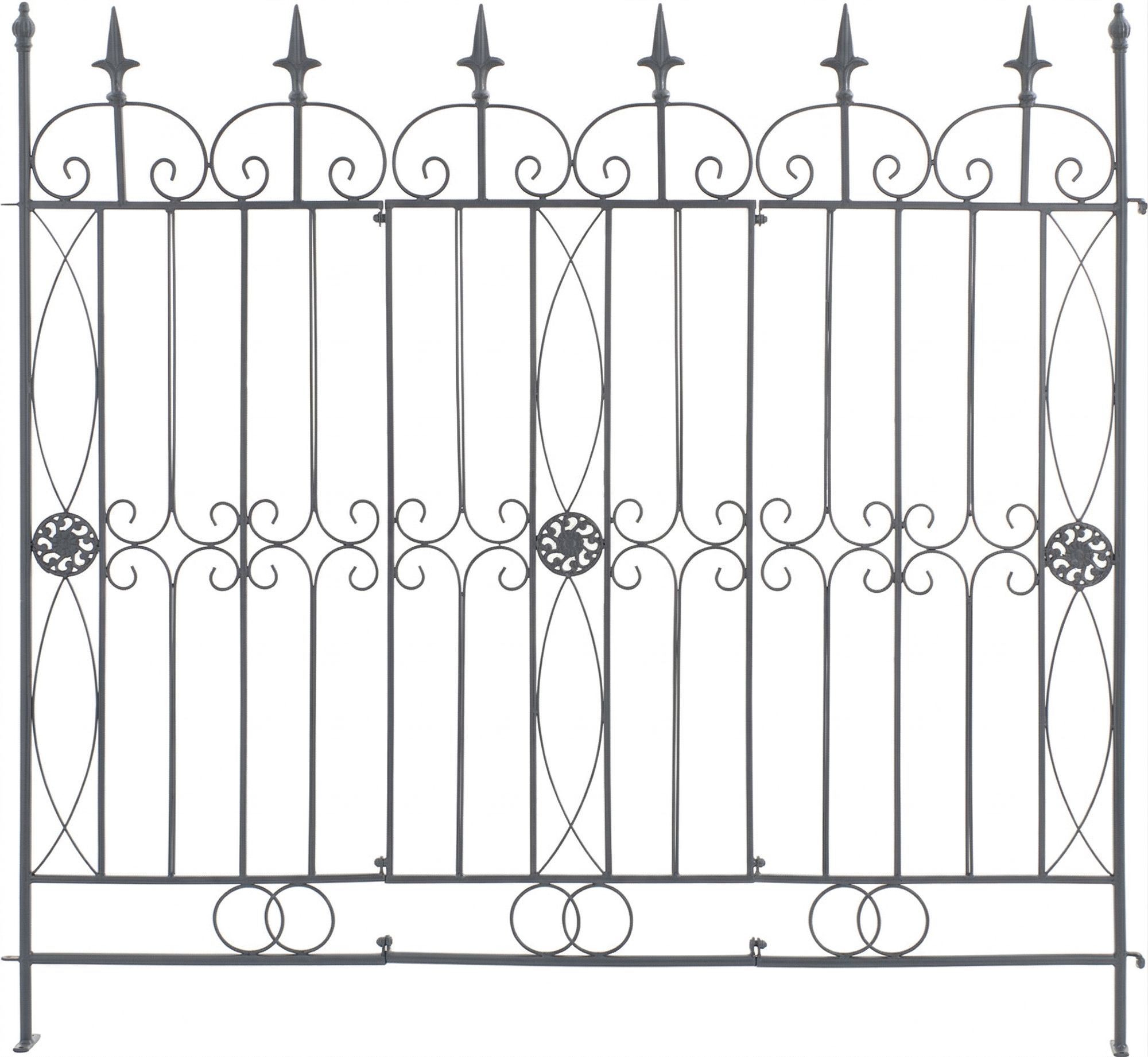 4er Set Gartenzäune Mangold anthrazit