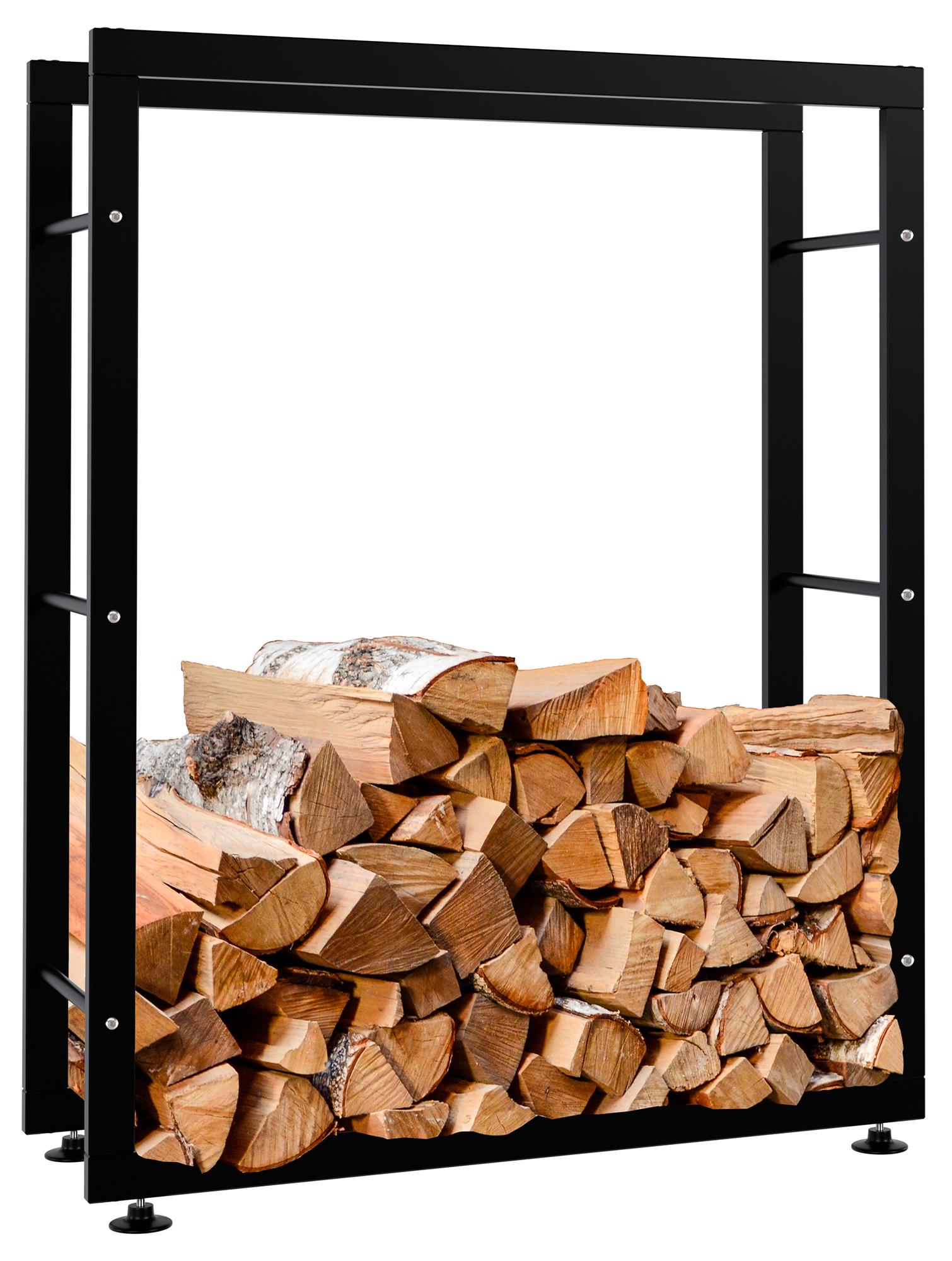 Kaminholzständer Keri V2 schwarz 25x80x100 cm