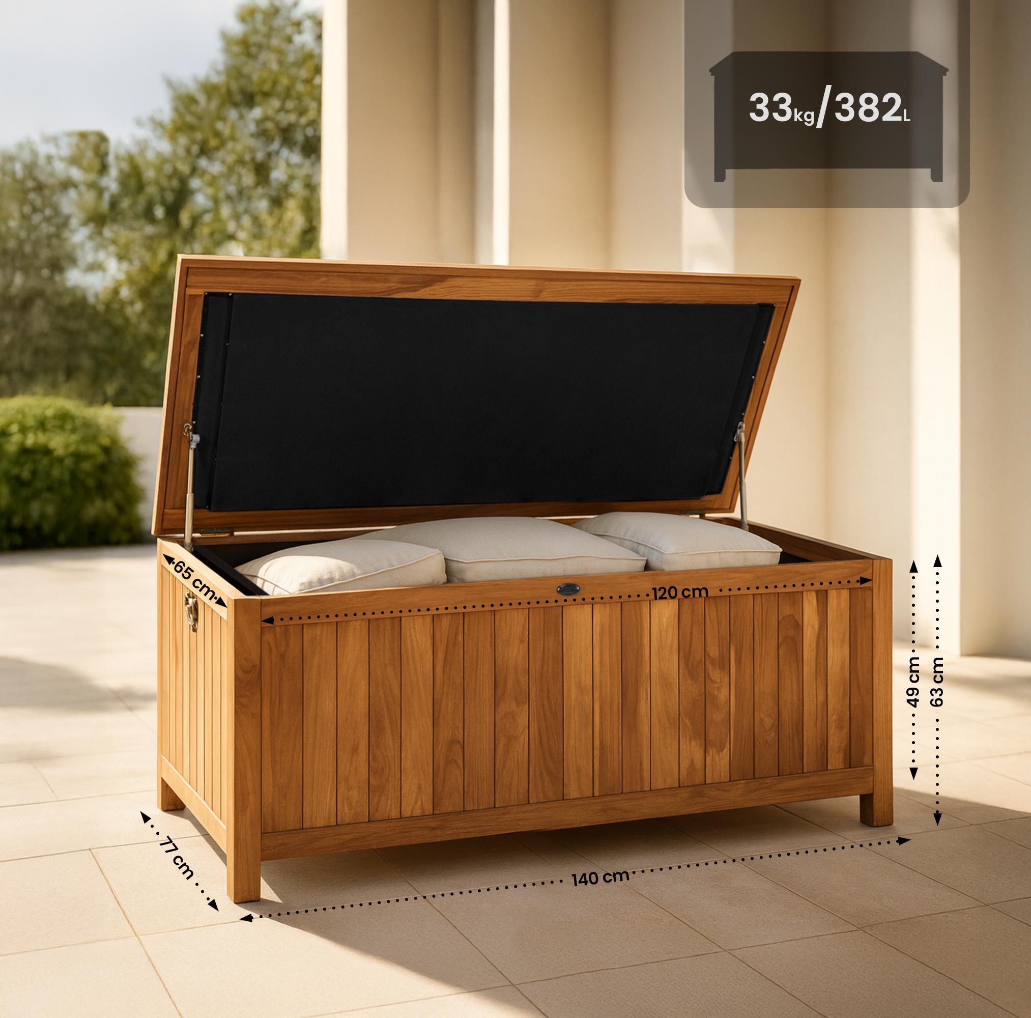 Auflagenbox Novena Teakholz teak 140 cm