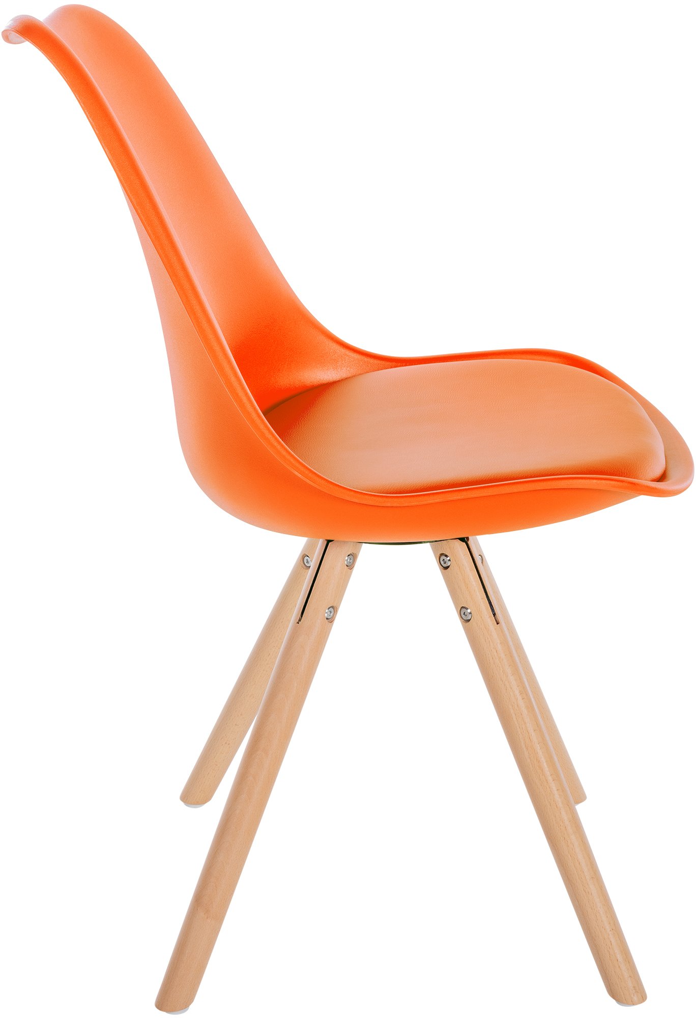4er Set Stühle Sofia Kunststoff orange natura (rund)