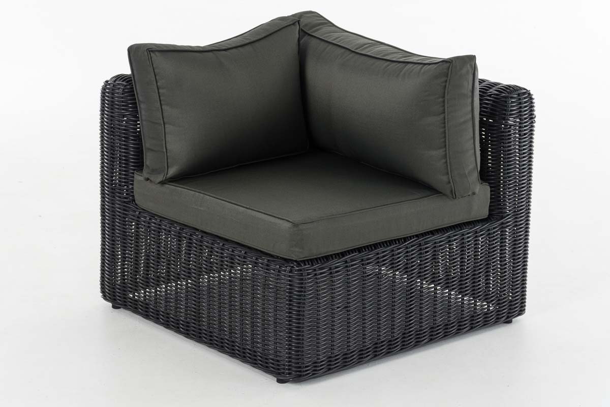 Polyrattan Eck-Sofa Marbella 5mm schwarz anthrazit