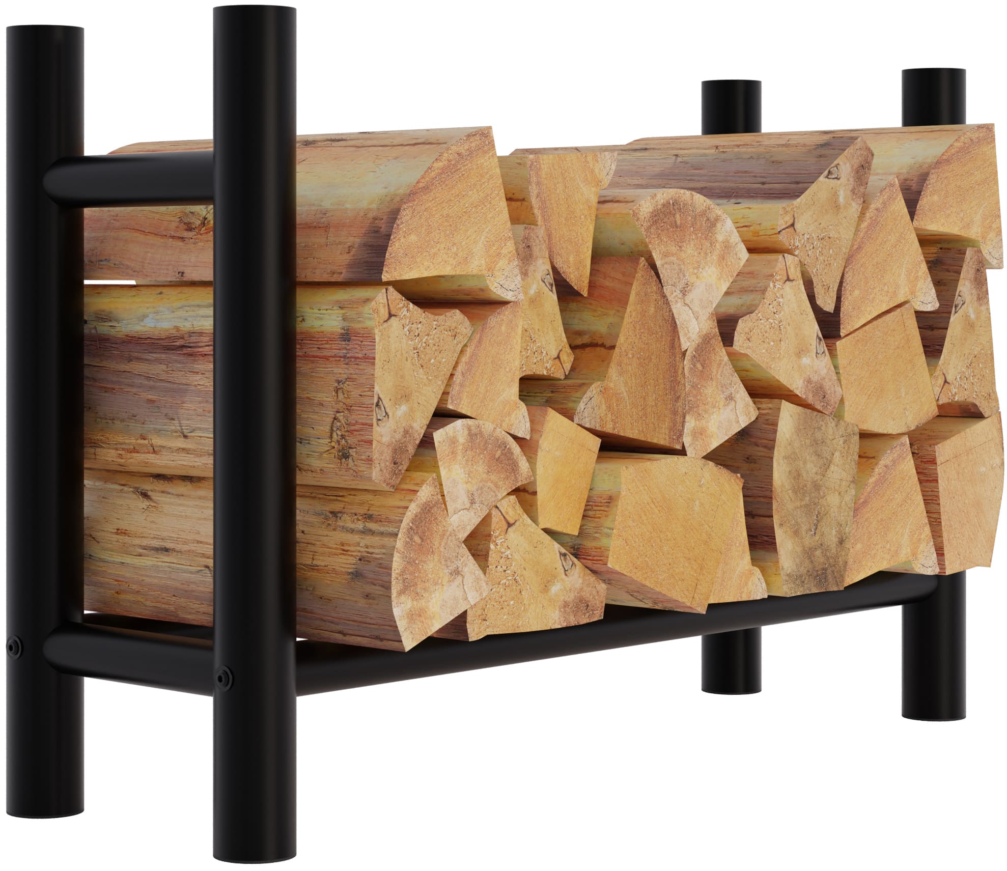 Kaminholzständer Medya schwarz 30x80x60 cm rund