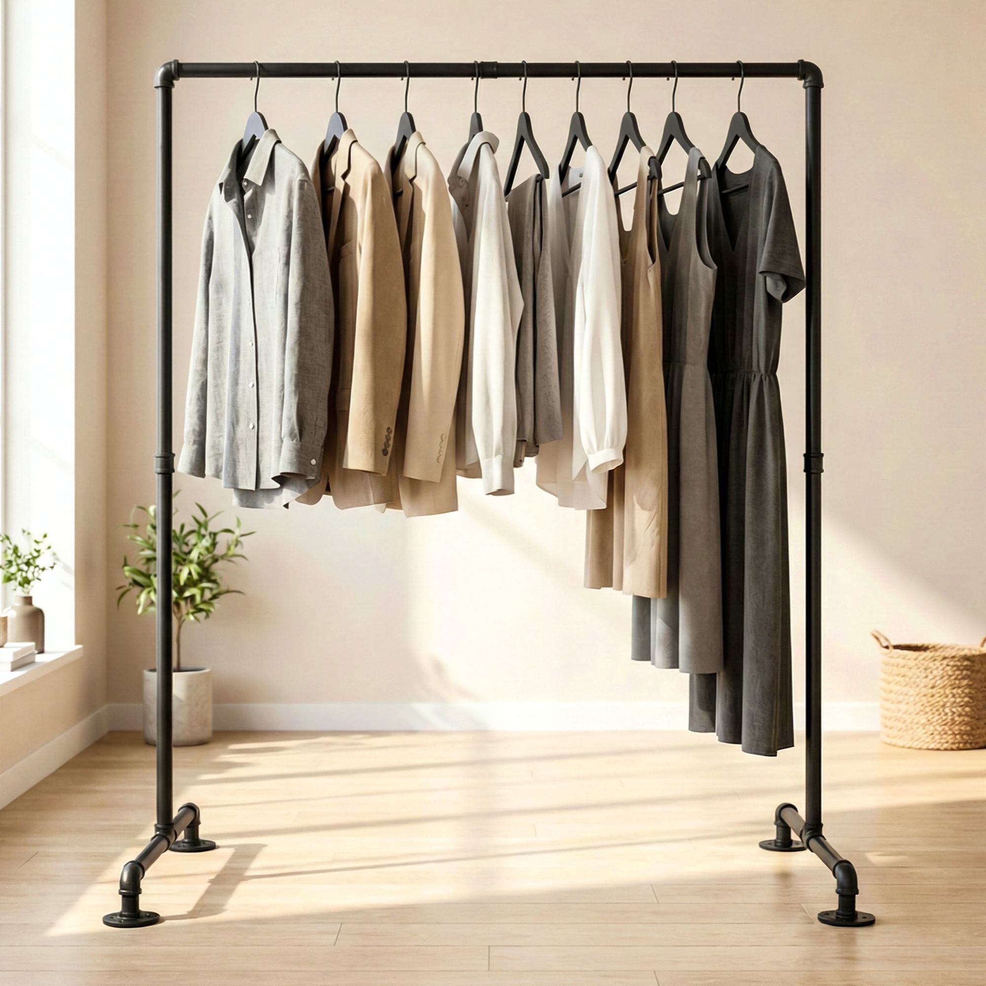 Kleiderständer Jersey schwarz 120 cm
