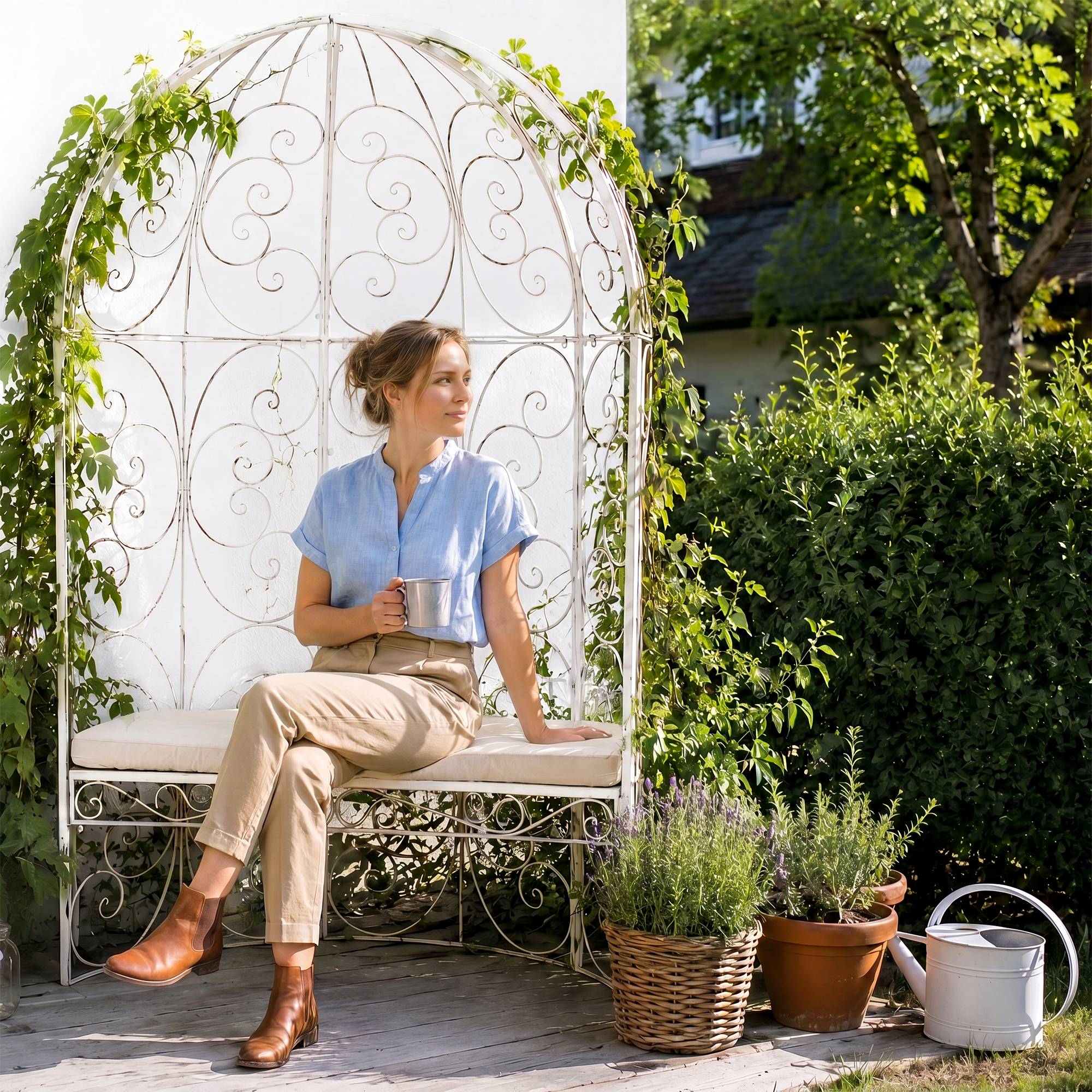 Sitzkissen Halbpavillon Rosie creme