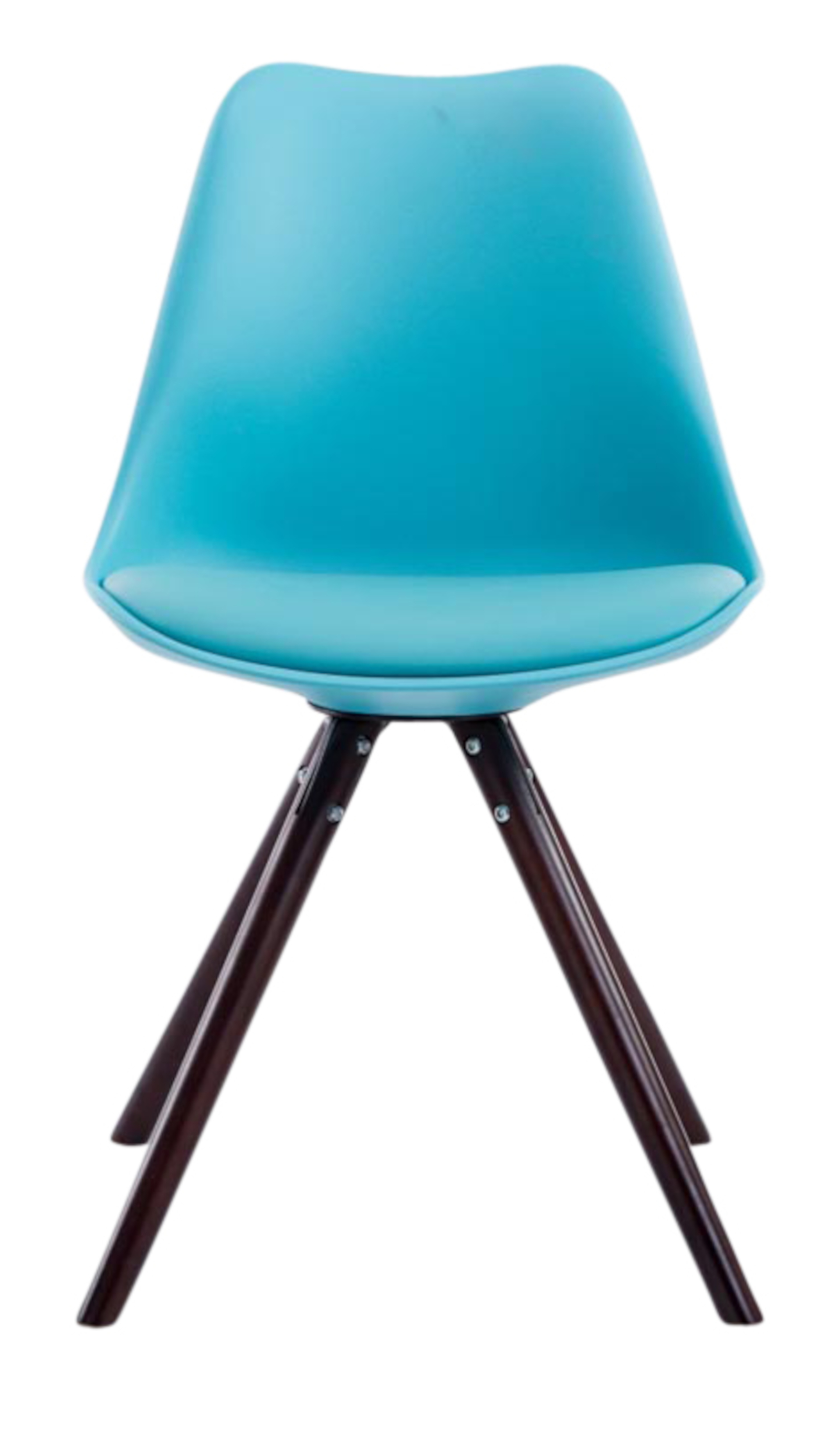 4er Set Stühle Toulouse Kunstleder Rund blau cappuccino