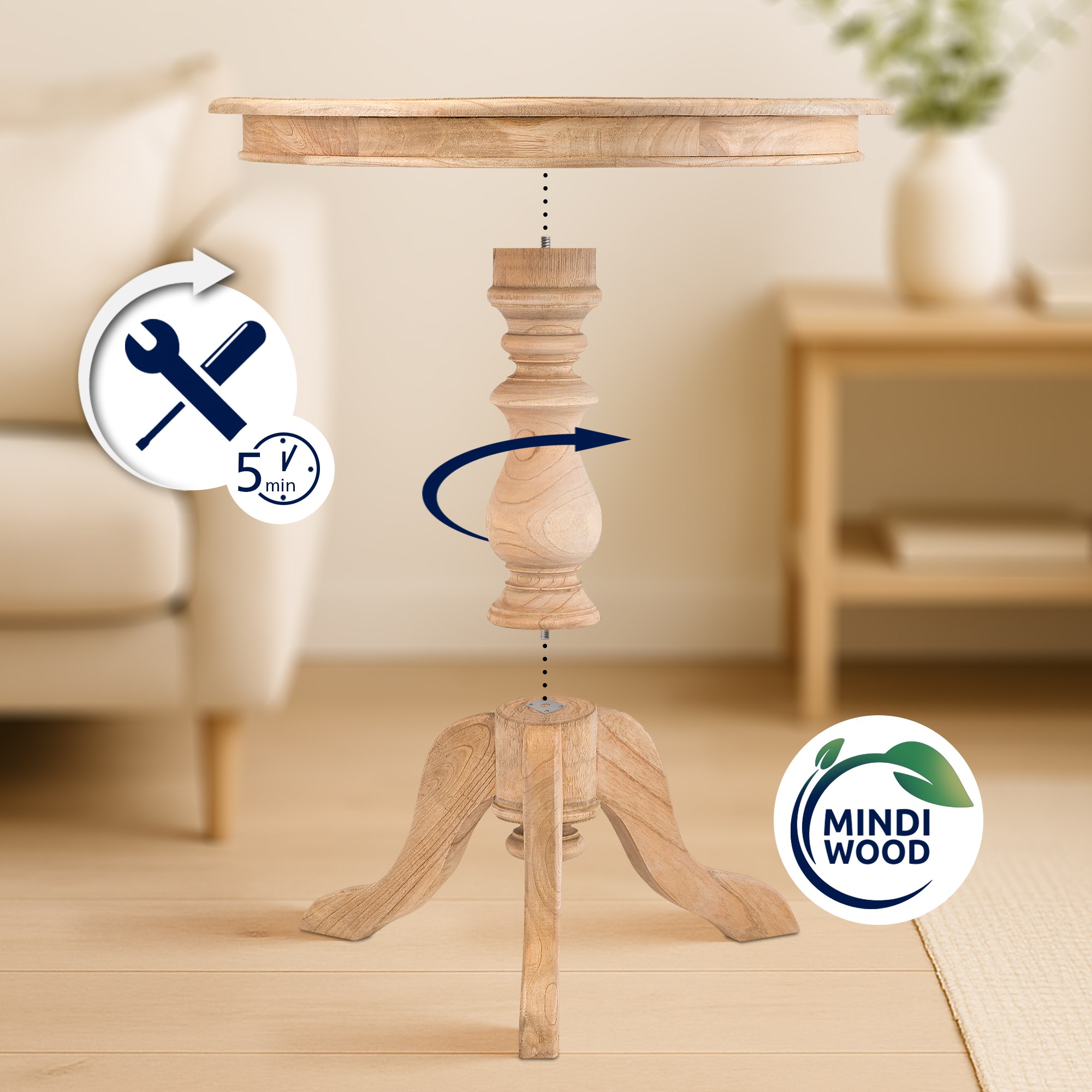 Beistelltisch Wiva 70 cm natura