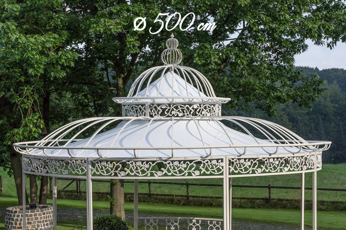 Dach für Luxus Pavillon Romantik weiß Ø 500 cm