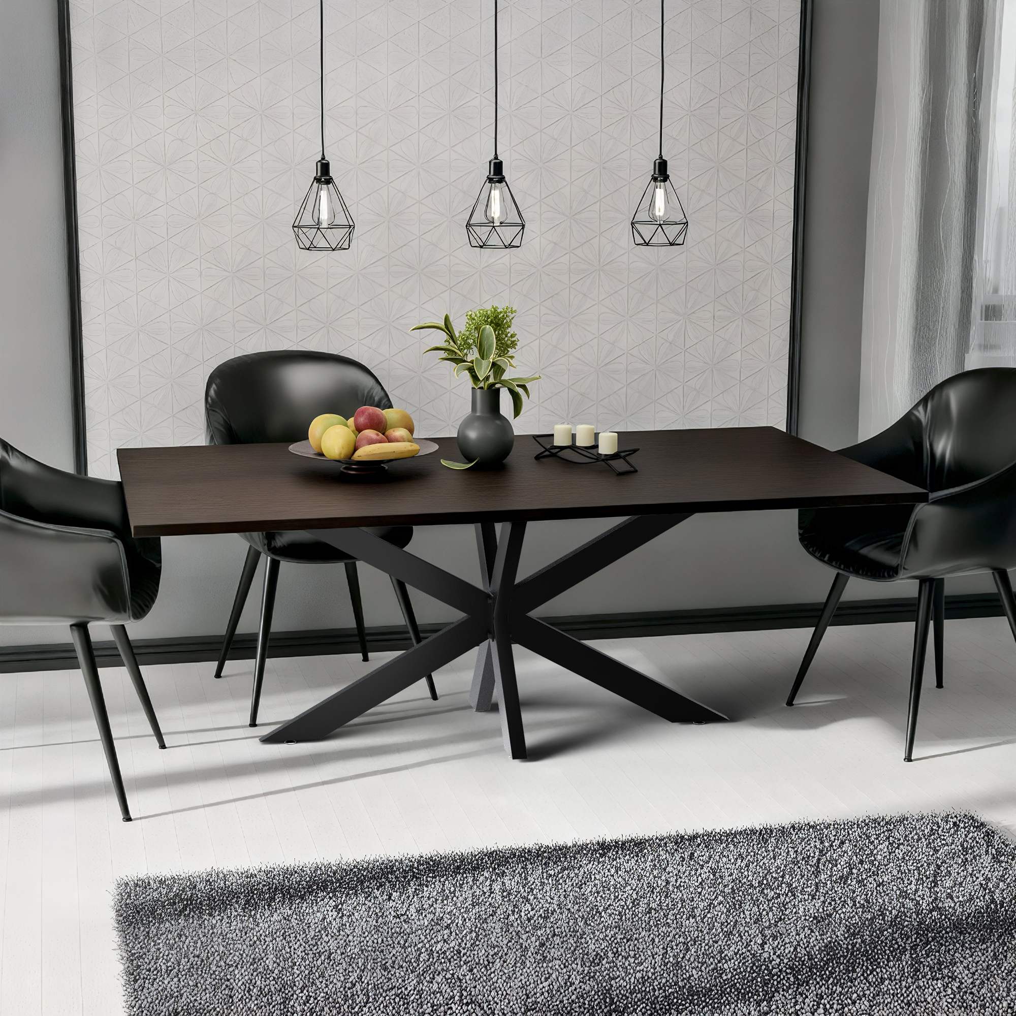 Tischbeine Biloxi schwarz 150x78 cm
