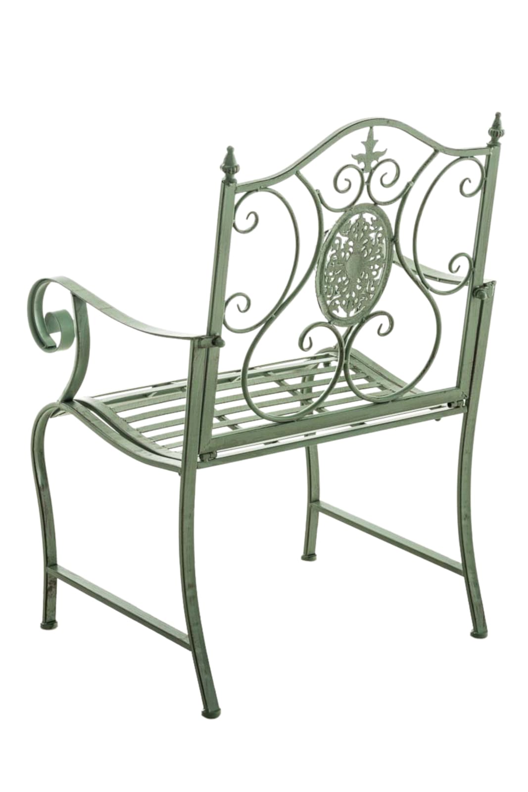 2er Set Gartenstühle Punjab mit Armlehnen antik-grün