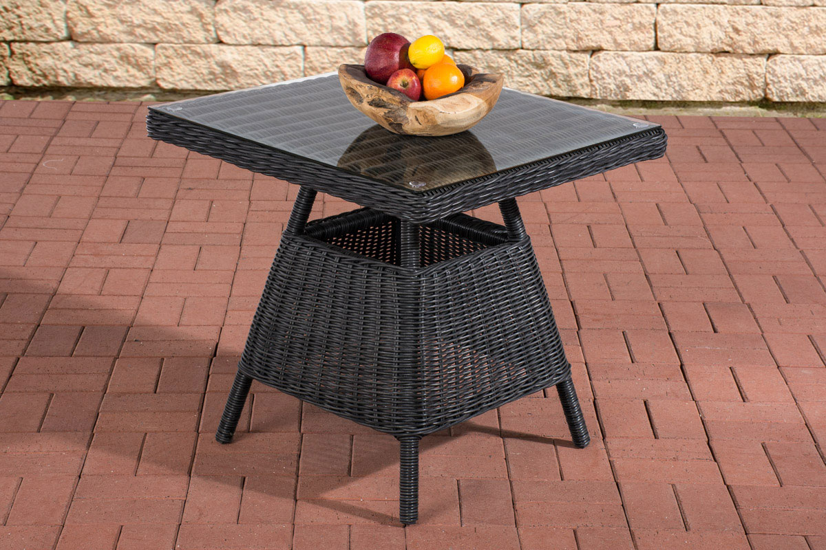 Polyrattan Tisch Santa Lucia 70 x 70 cm schwarz