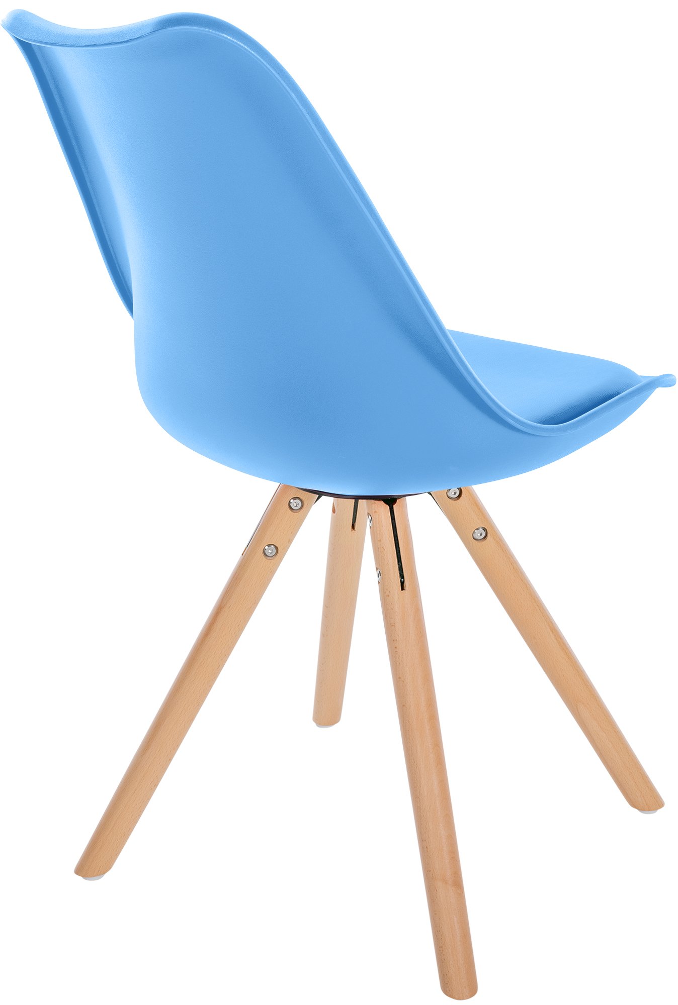 4er Set Stühle Sofia Kunststoff hellblau natura (rund)