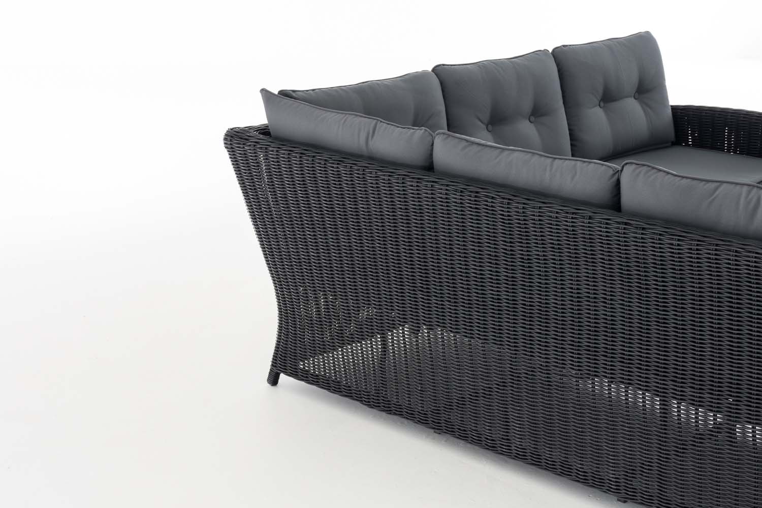 Polyrattan Gartengarnitur Sierra 5 mm schwarz eisengrau