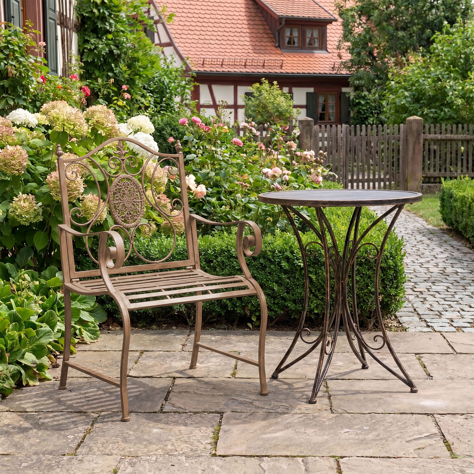 2er Set Gartenstühle Punjab antik braun