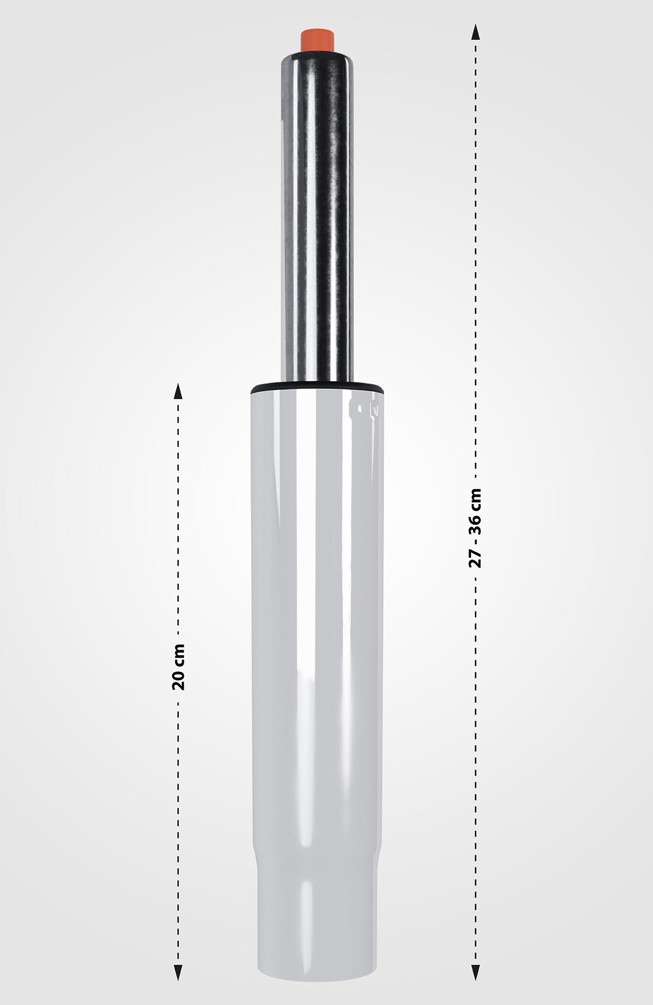 Gasdruckfeder für Bürostühle weiß Ø 5cm, Länge 266-355mm