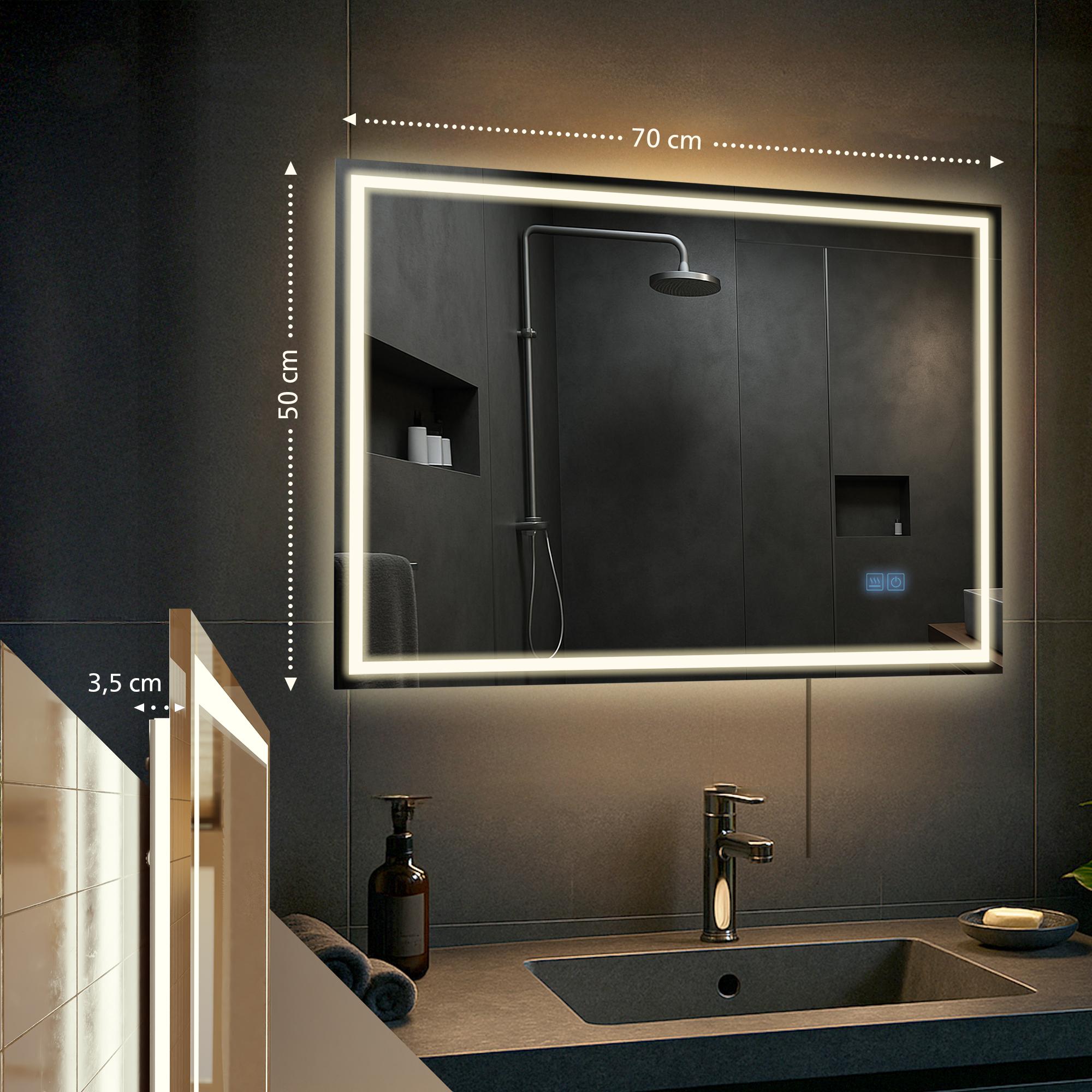 Badspiegel Jaffrey mit Bluetooth 50x70 cm