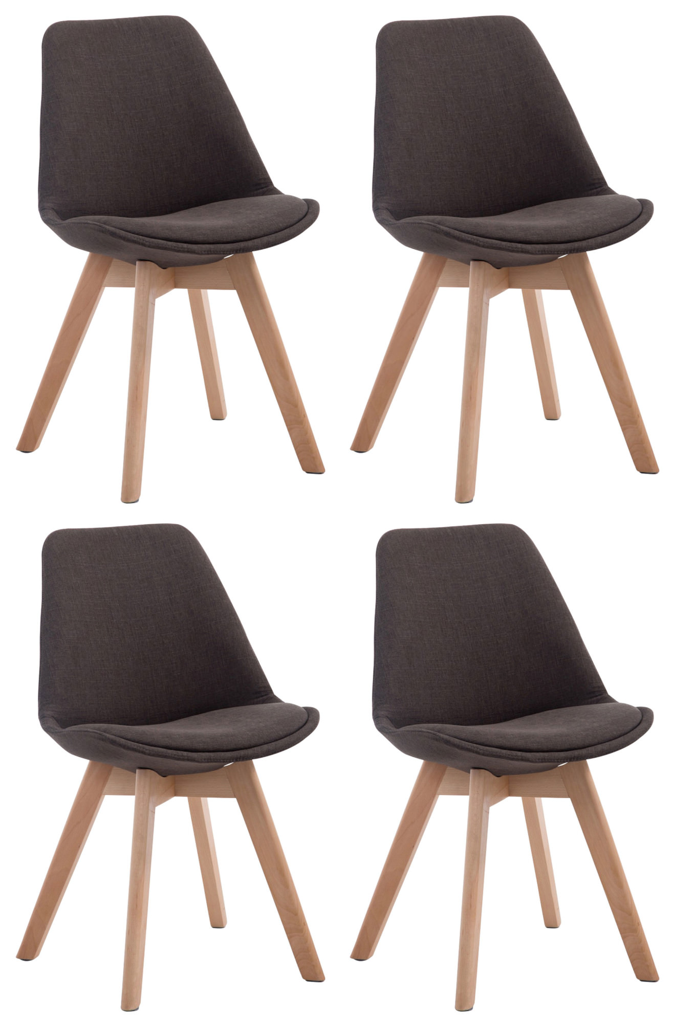 4er Set Besucherstühle Borneo V2 Stoff