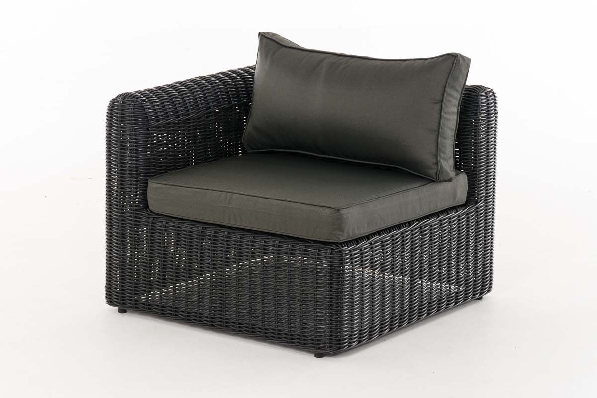 Polyrattan Eckelement Rechts Marbella schwarz anthrazit