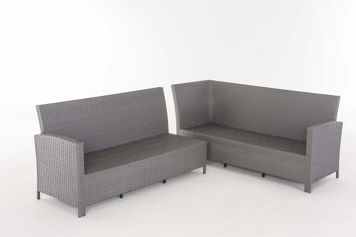 Polyrattan L Garnitur Minari ohne Tisch grau eisengrau