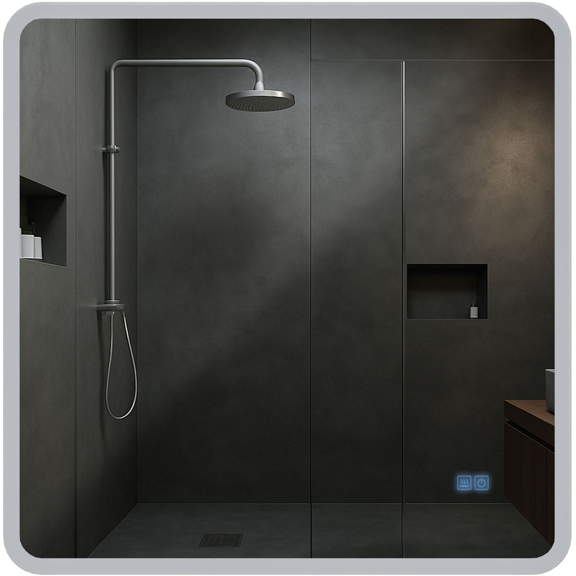 Badspiegel Jericho mit Bluetooth 80x80 cm