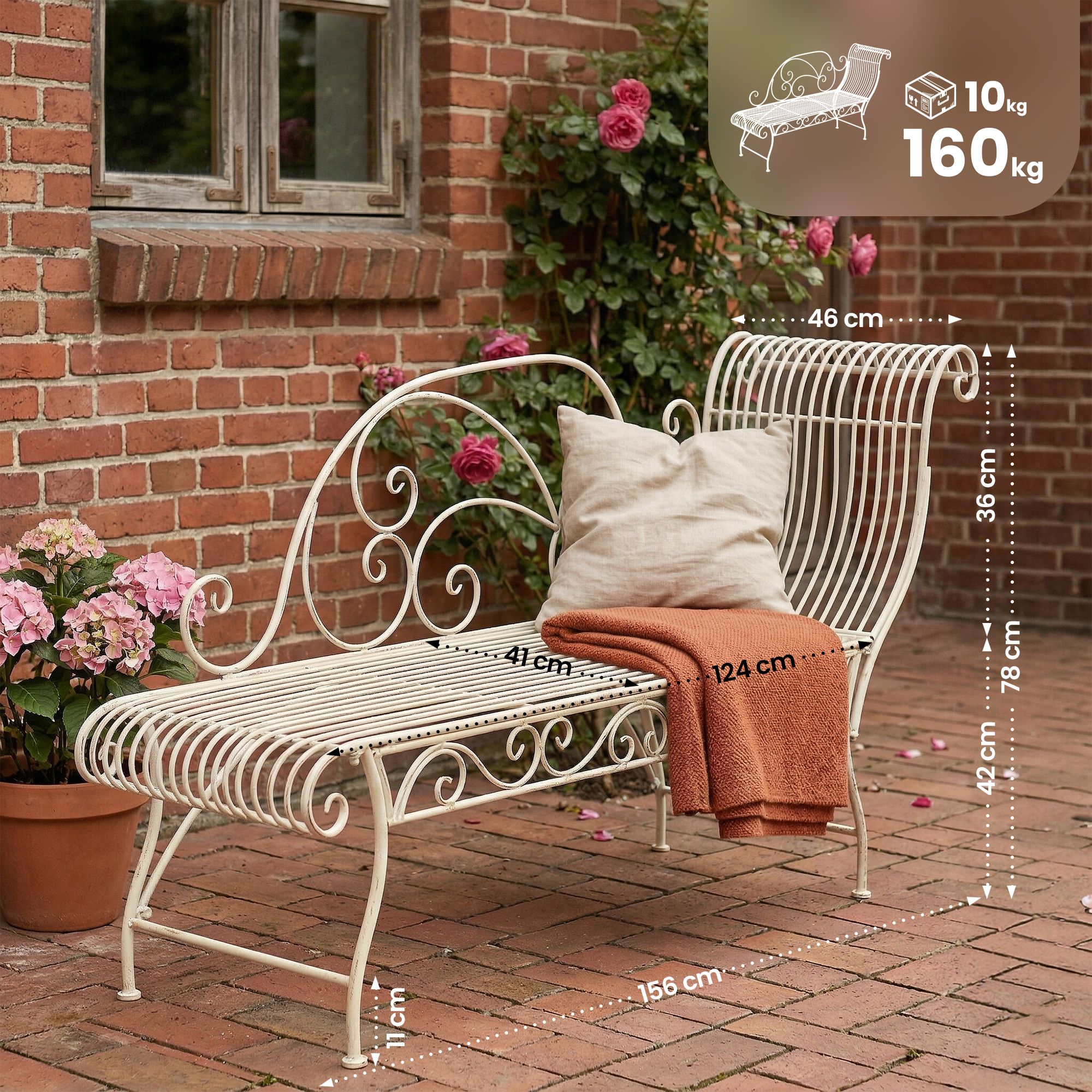 Gartenbank Karma antik-creme