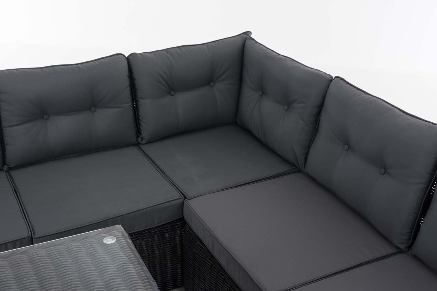 Polyrattan Gartengarnitur Sierra 5 mm schwarz eisengrau