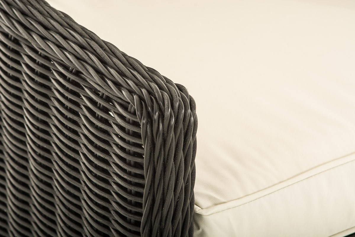 Polyrattan Sessel Sandnes 5mm schwarz cremeweiß