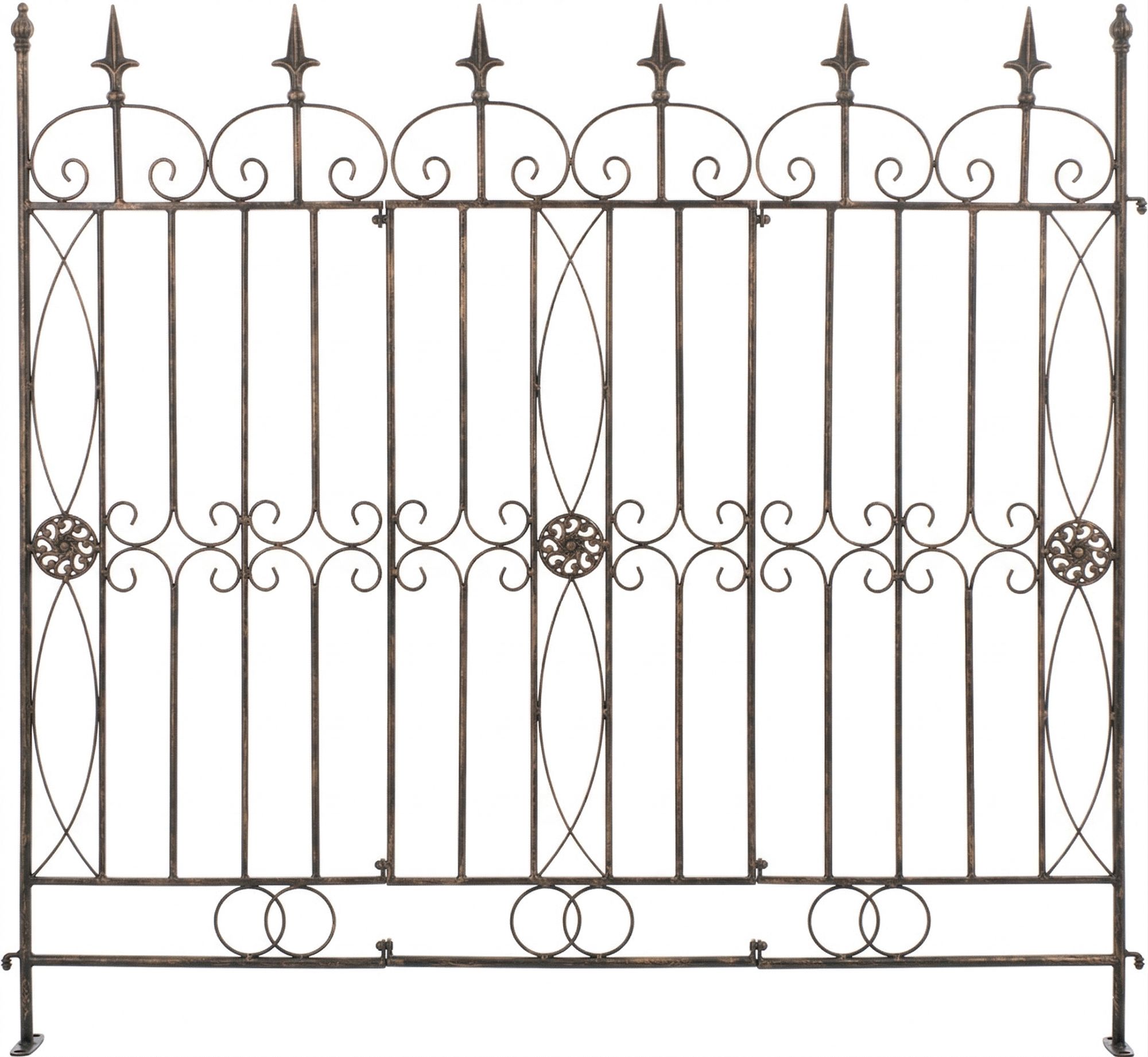 4er Set Gartenzäune Mangold bronze