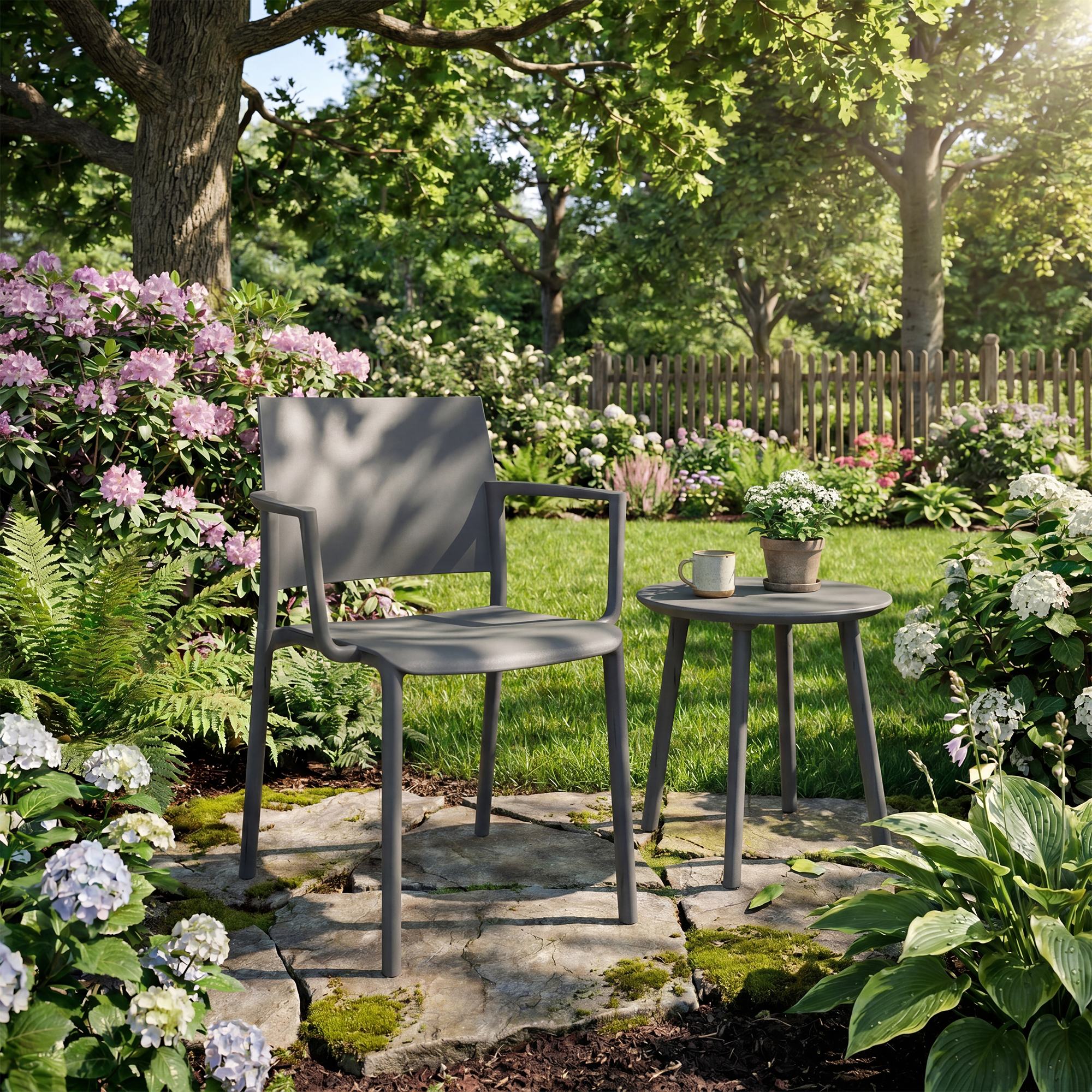 Gartenstuhl Valtor dunkelgrau