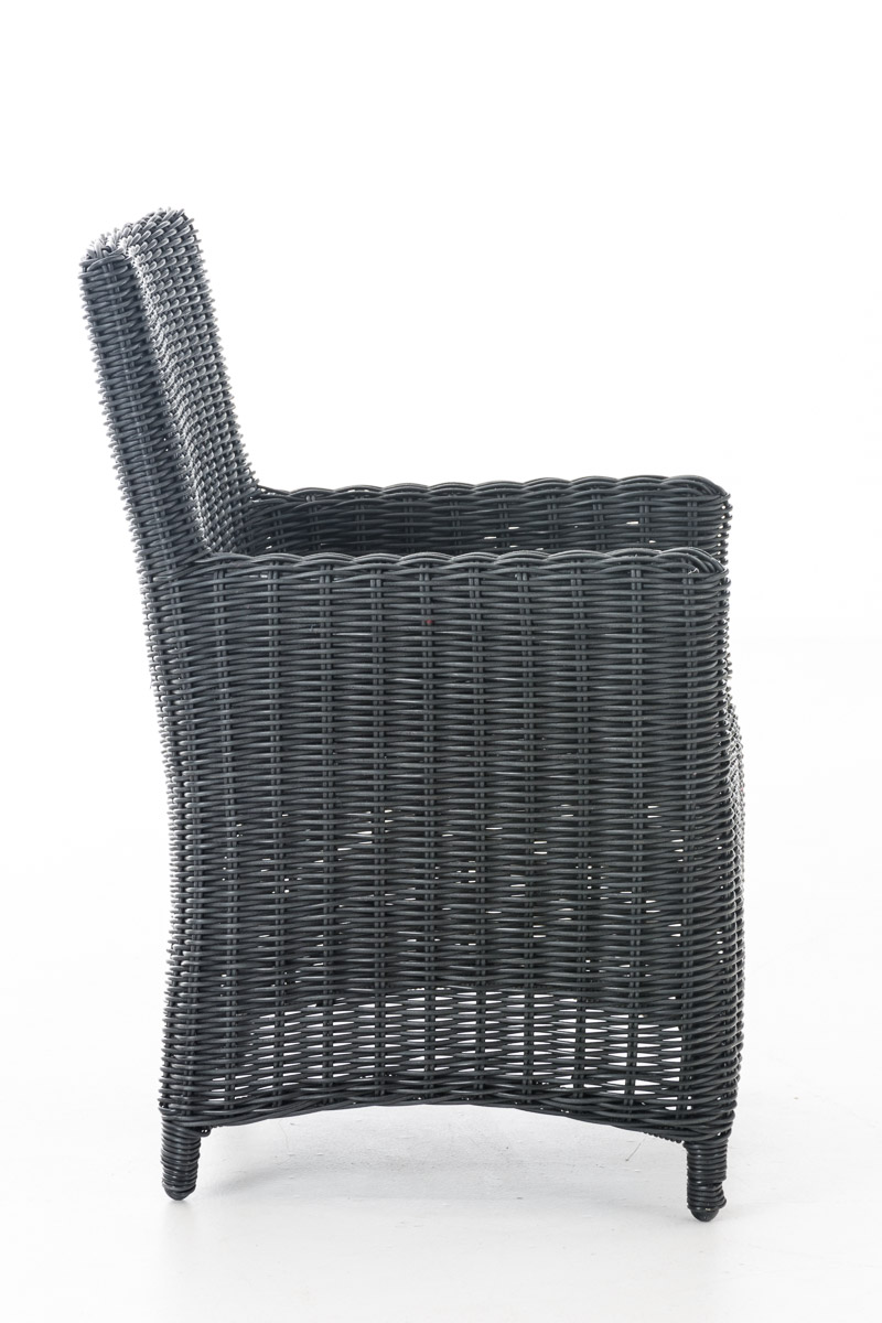 Polyrattan Gartenstuhl Fontana 5mm schwarz eisengrau