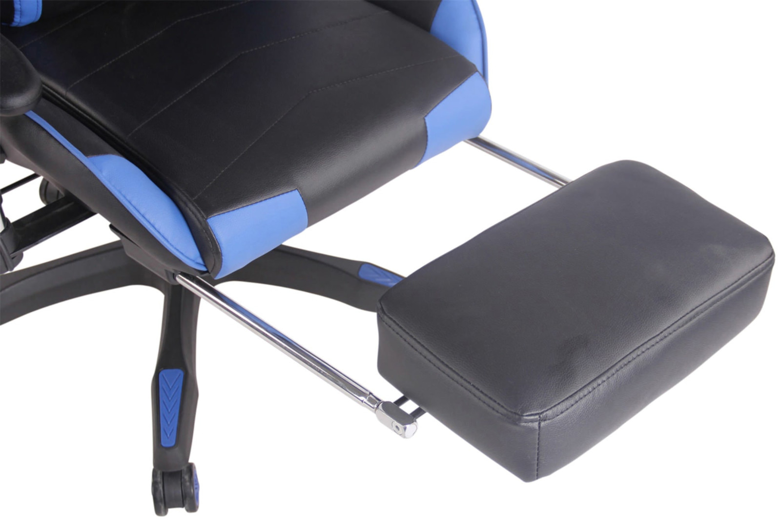Gaming Bürostuhl Turbo XL mit Fußablage schwarz/blau Kunstleder