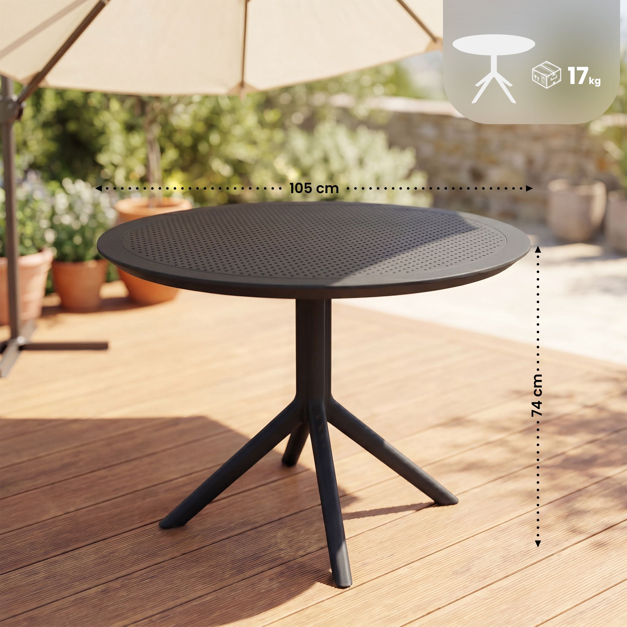 Tisch Sky 105 cm schwarz