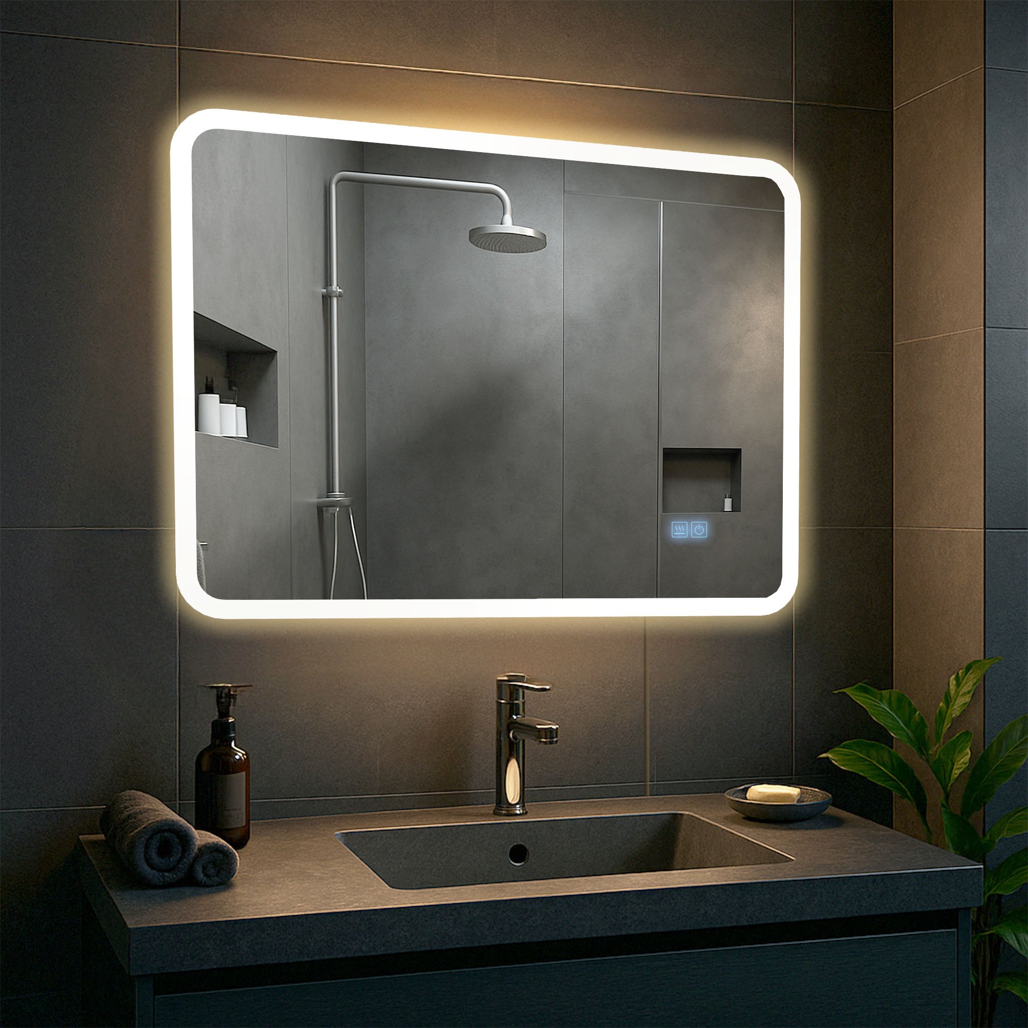Badspiegel Jericho mit Bluetooth 60x80 cm