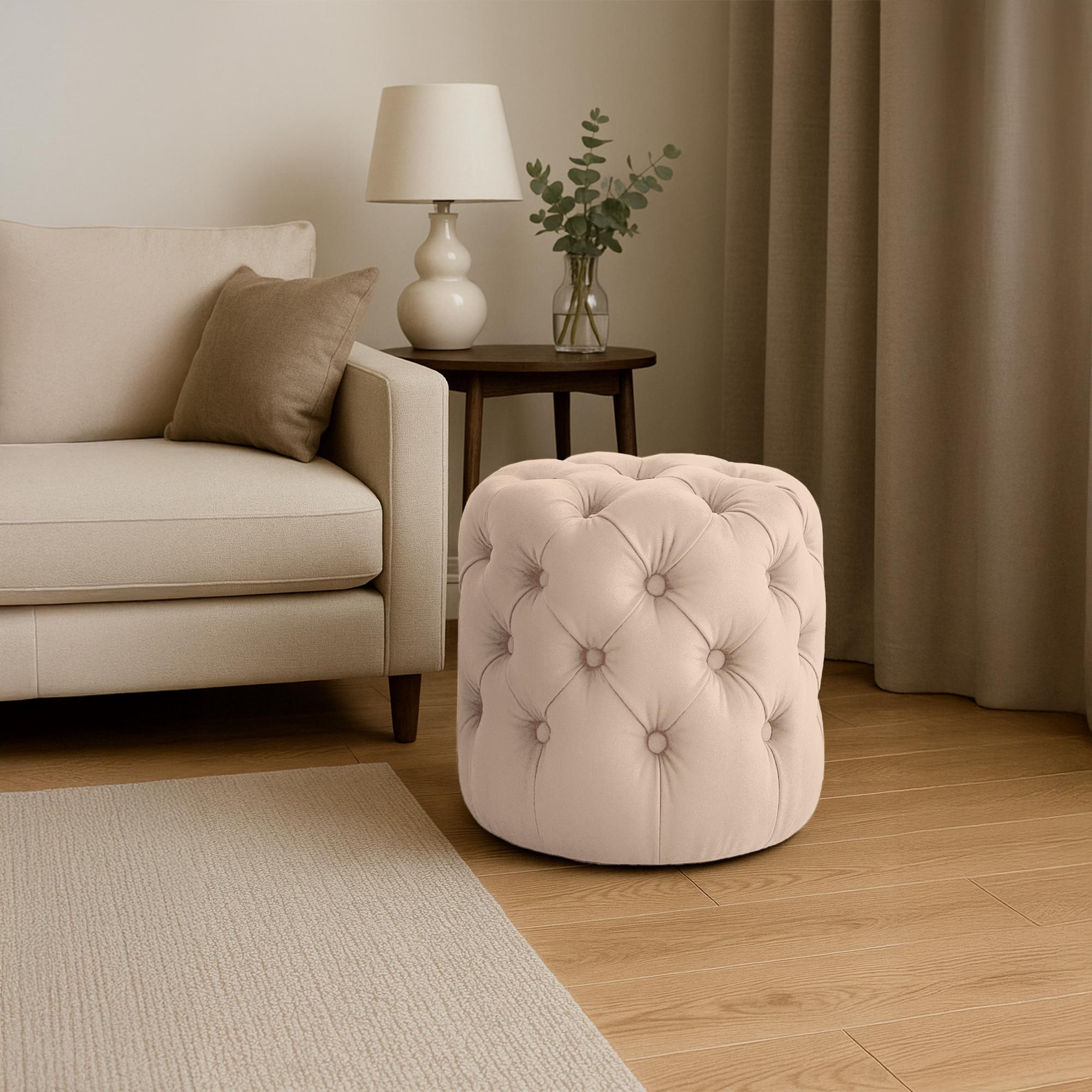 Sitzhocker Drancy Samt creme M