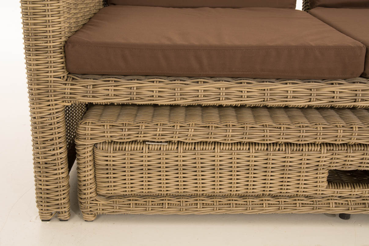 Polyrattan Sofa Ancona 5mm natura terrabraun