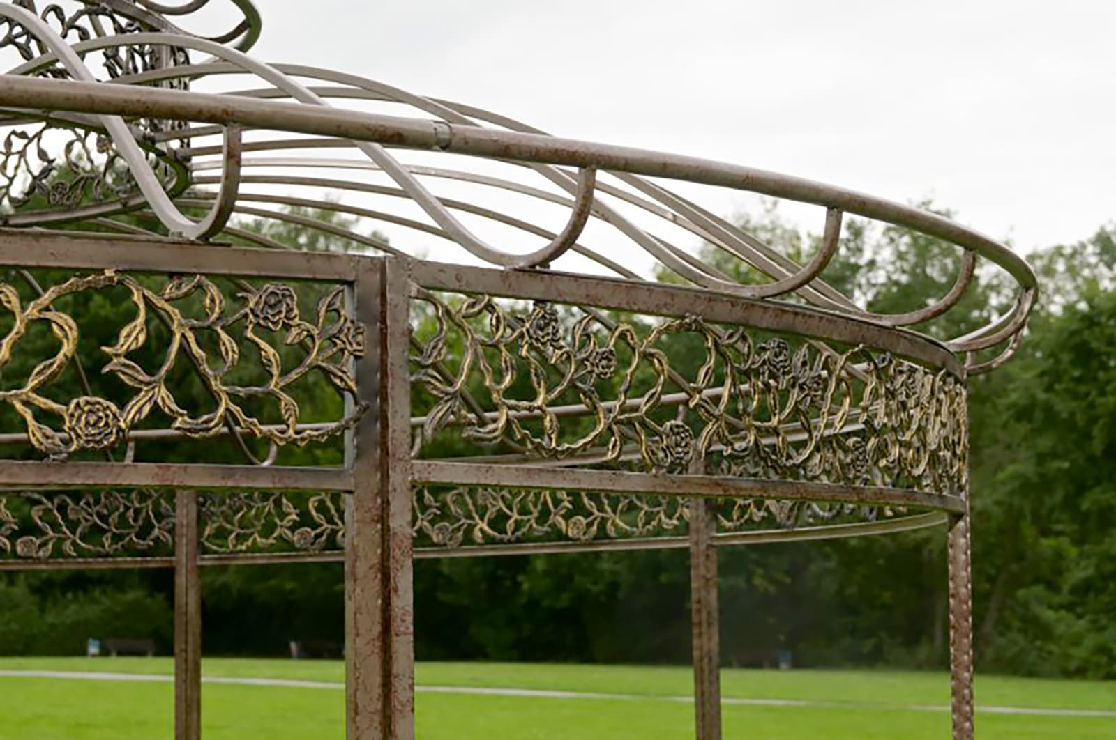 Luxus Pavillon Romantik rund 350 cm bronze