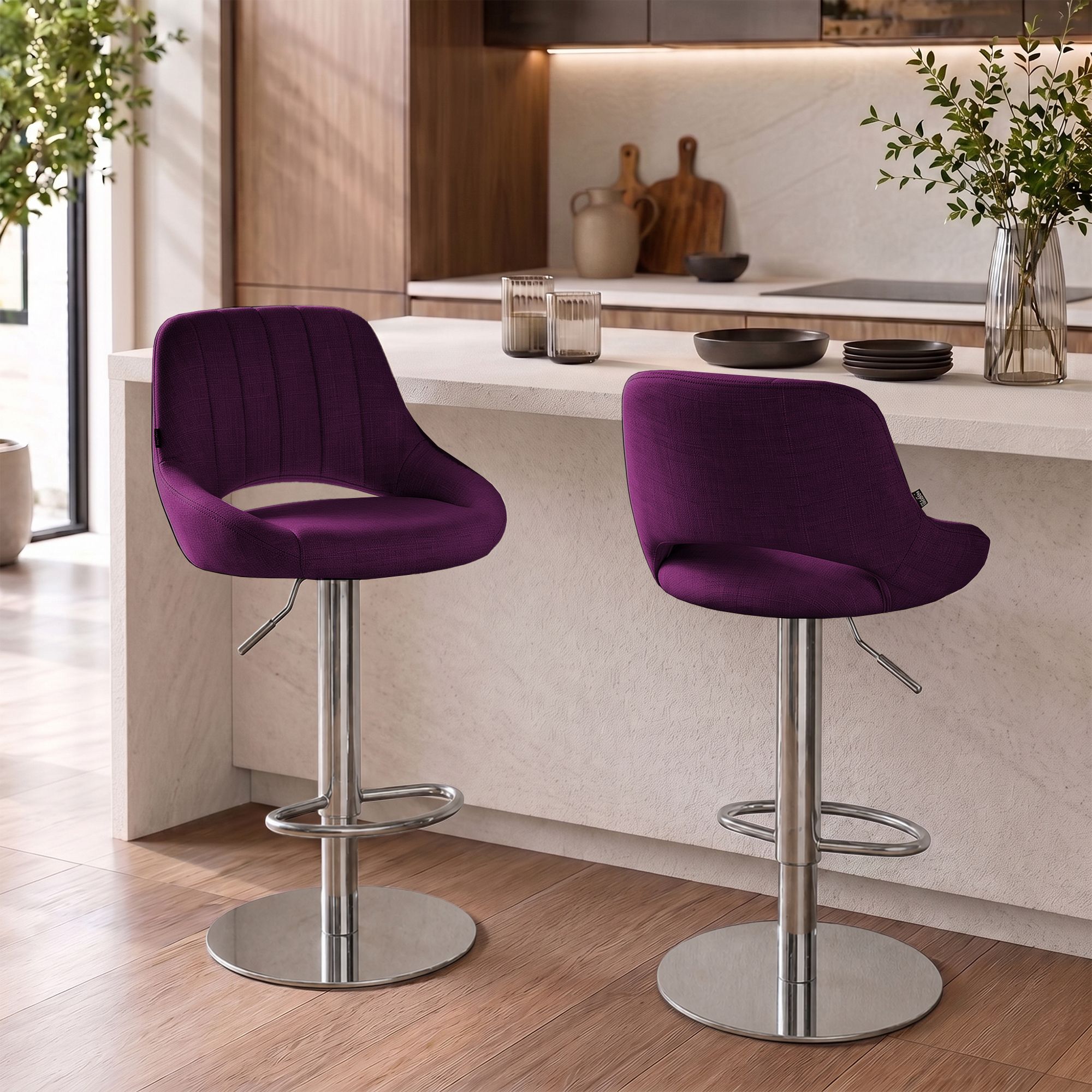 Barhocker Milet Chrom mit extra schwerem Standfuß