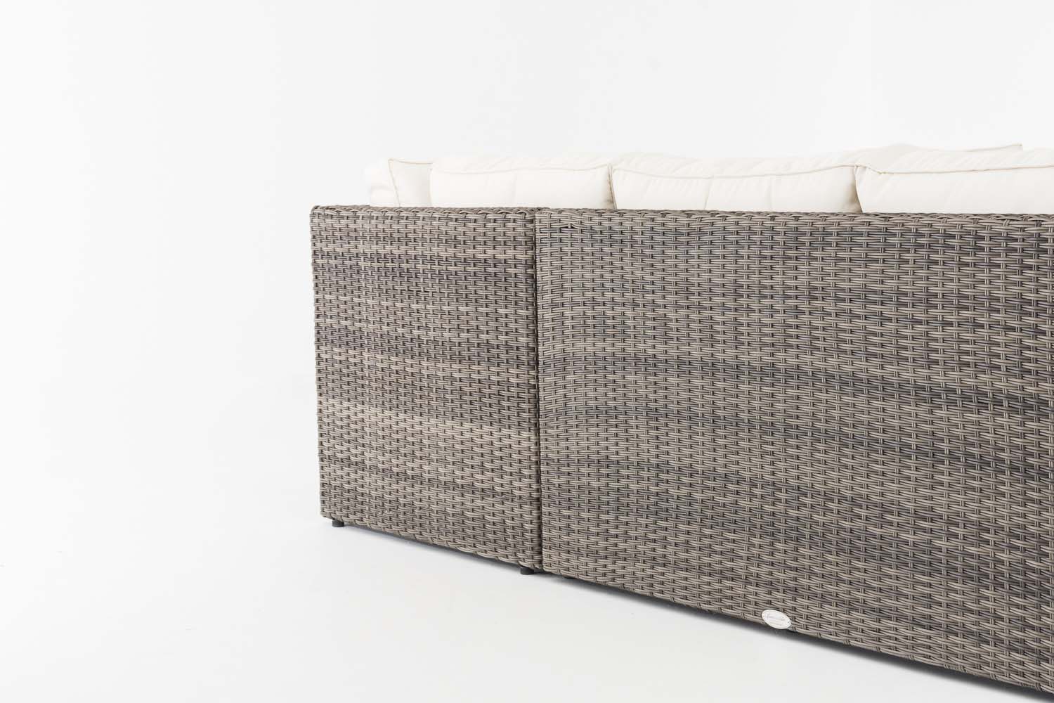 Polyrattan Gartengarnitur Liberi 5mm grau-meliert cremeweiß