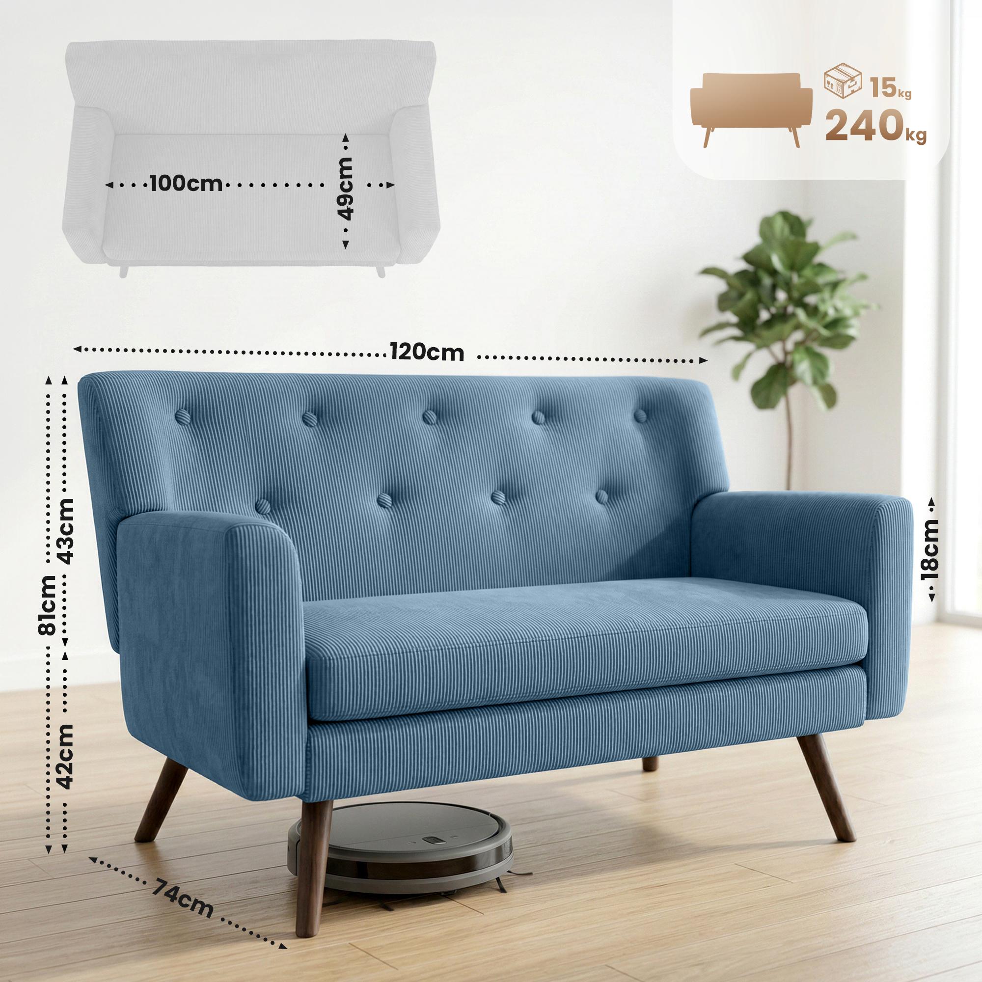 Sofa Kioni Cord blau