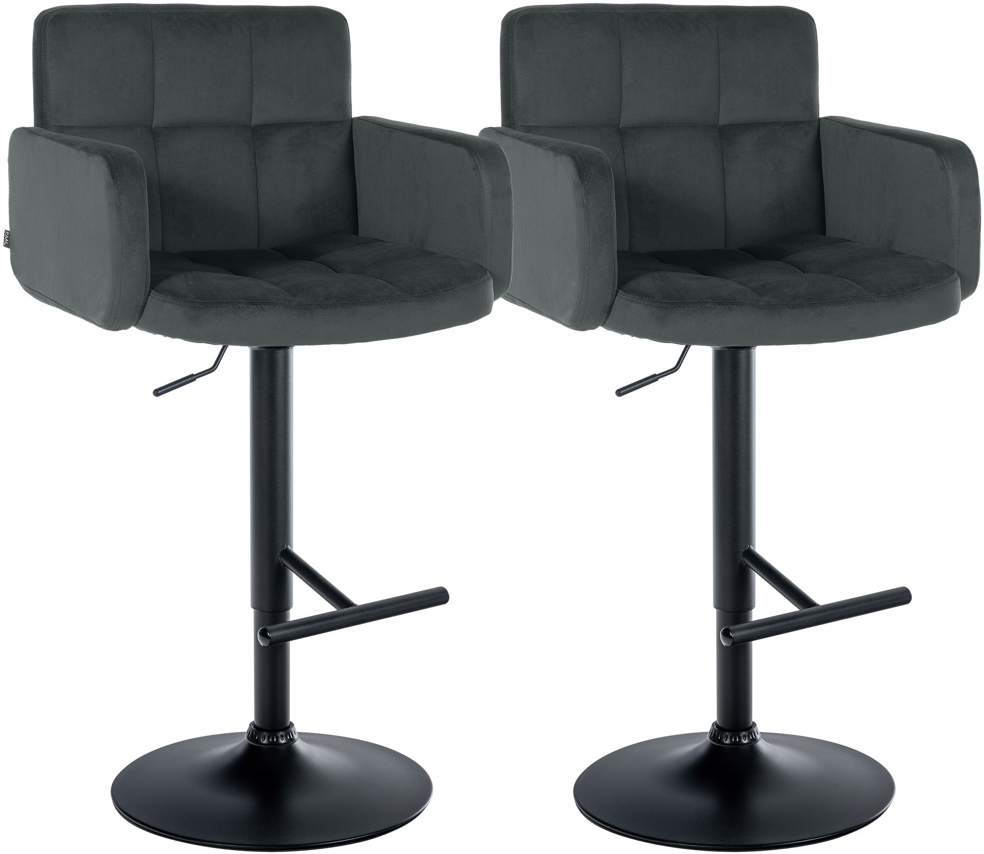 2er Set Barhocker Los Angeles Samt