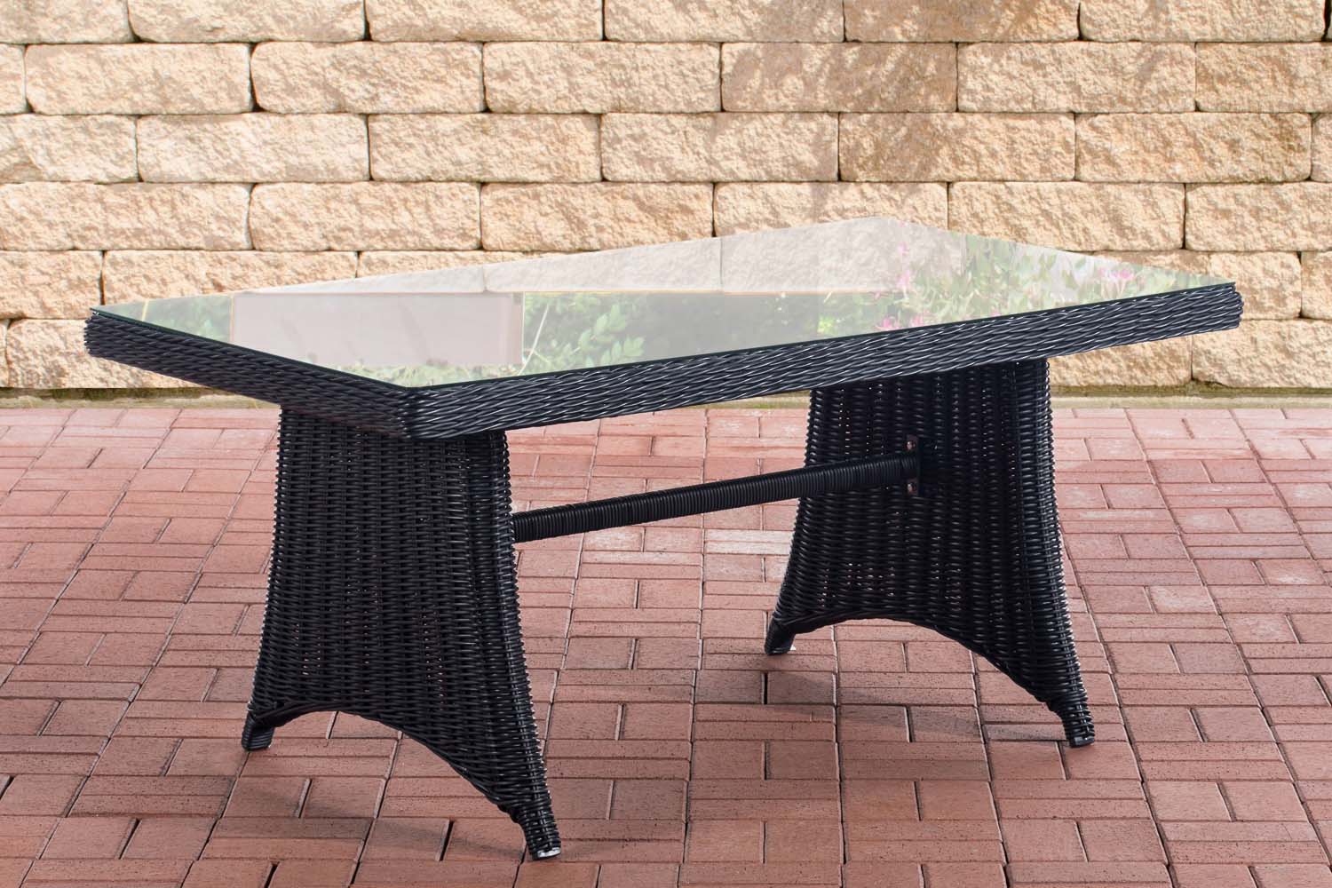 Tisch Sorano 5mm 138 x 80 cm schwarz