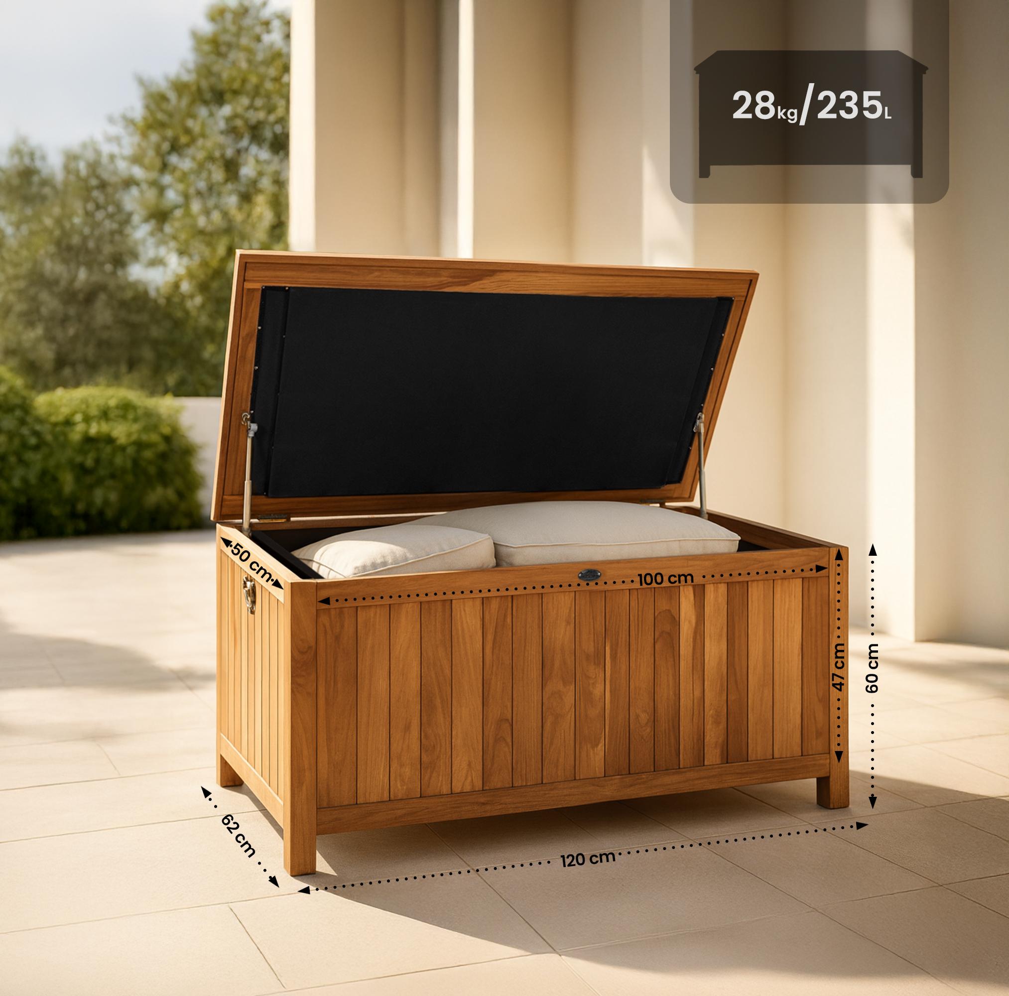 Auflagenbox Novena Teakholz teak 120 cm