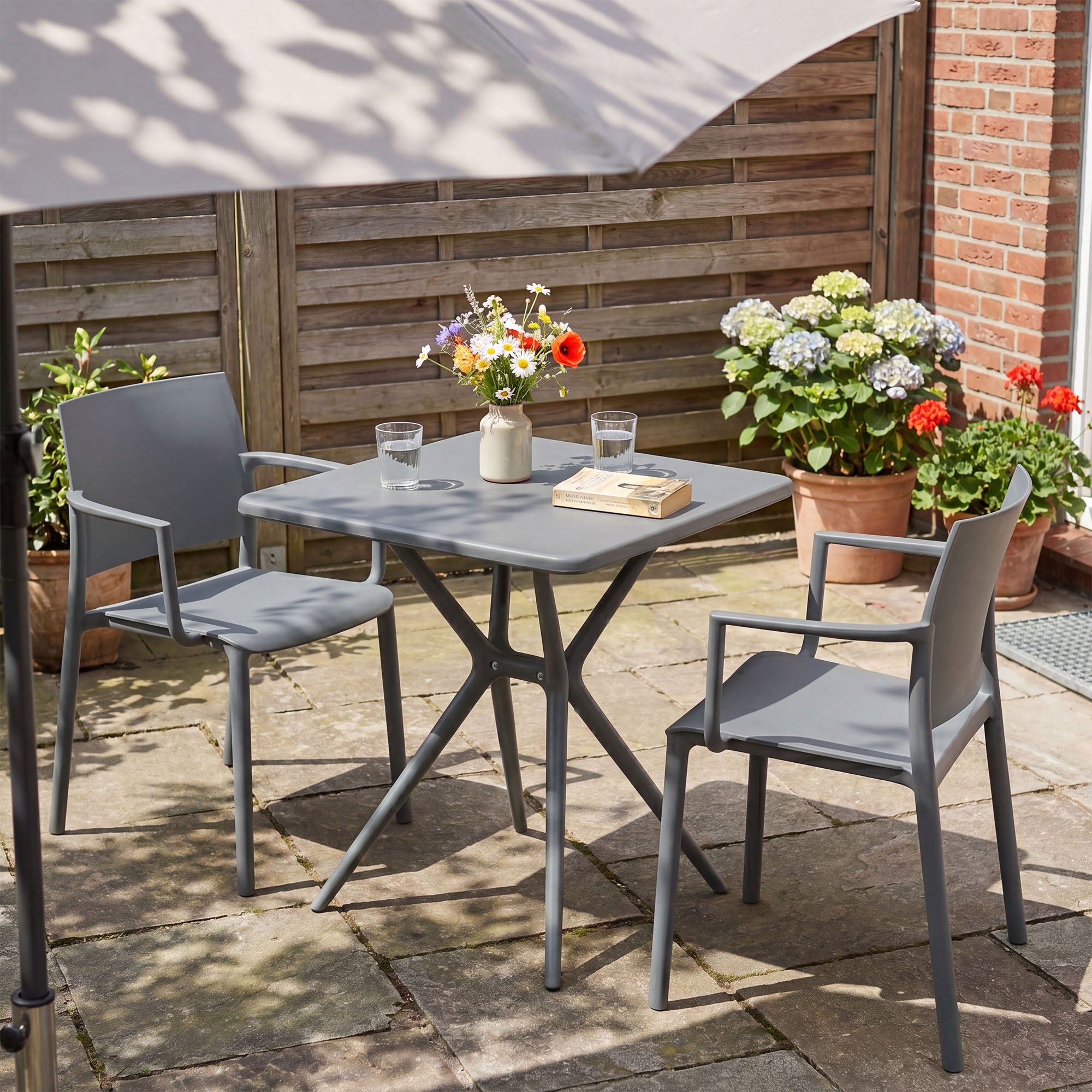 Gartenmöbel-Set Pula dunkelgrau
