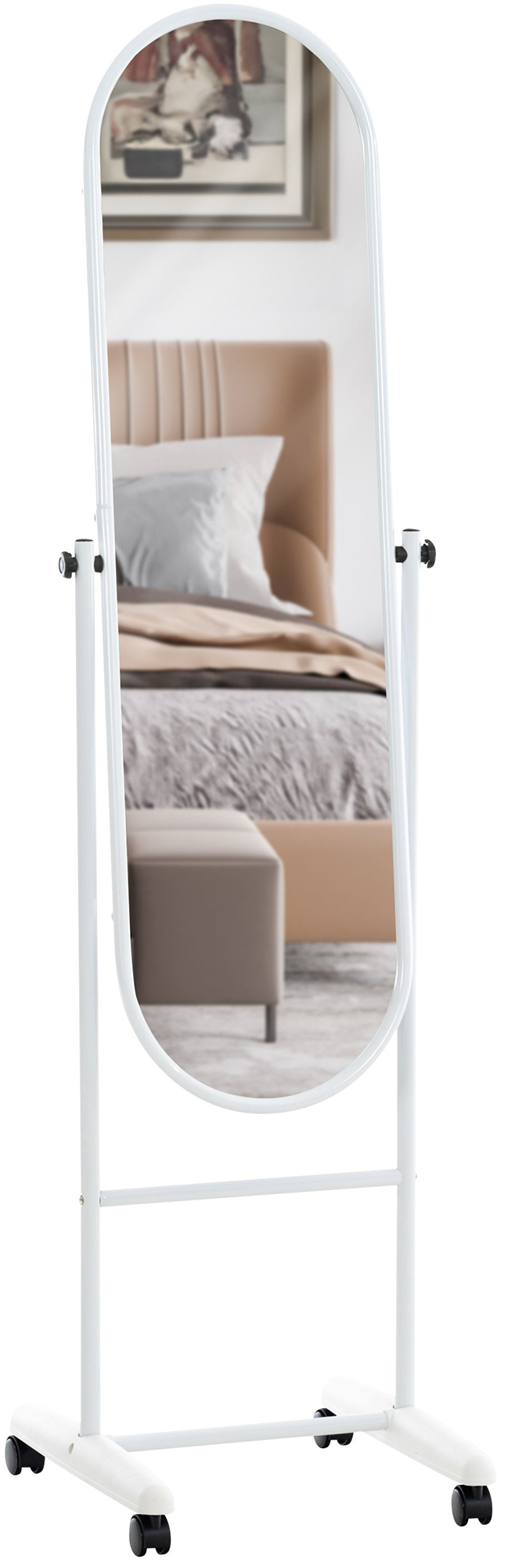 Standspiegel Nane Oval weiß