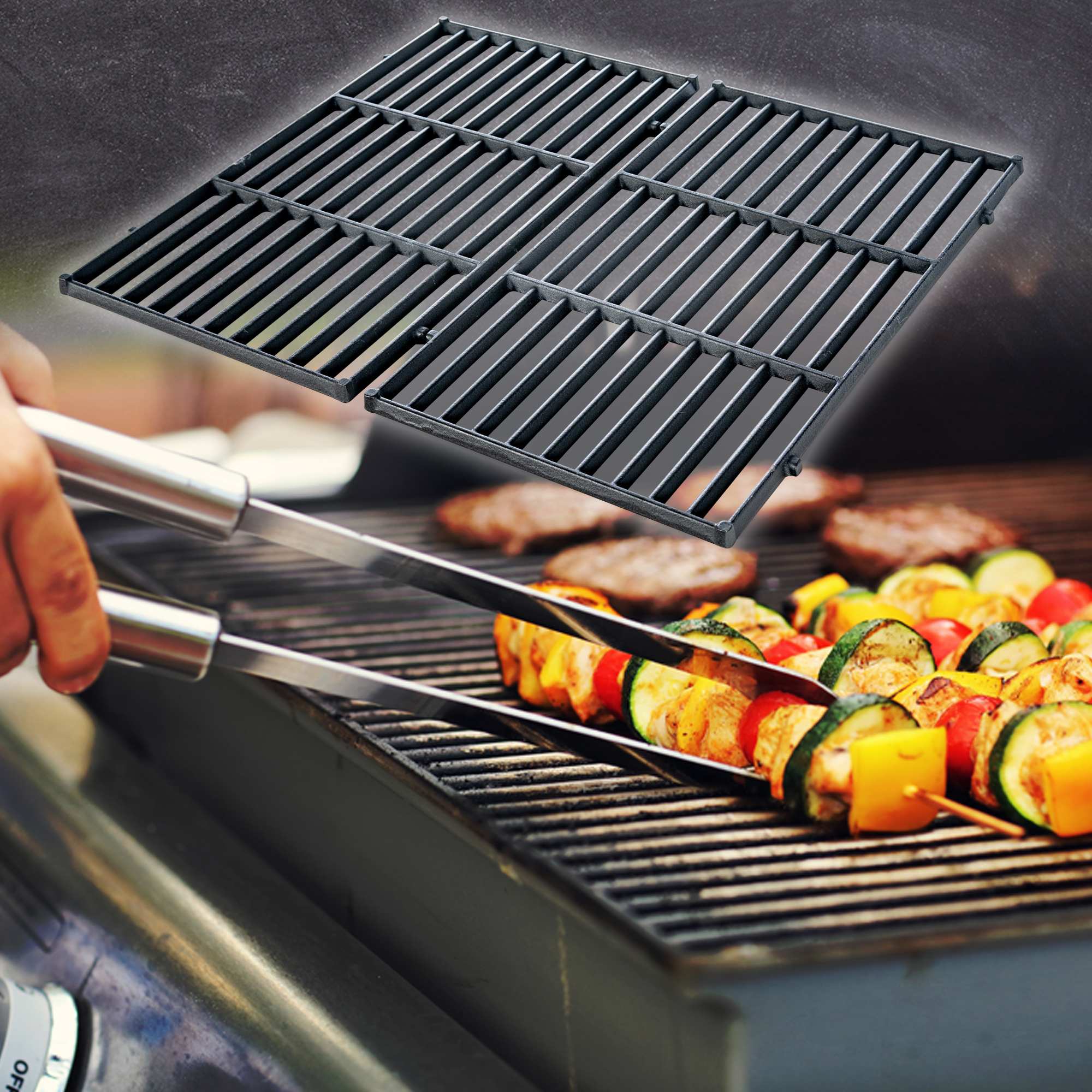 Grillrost Set schwarz 44,5x30,3 cm