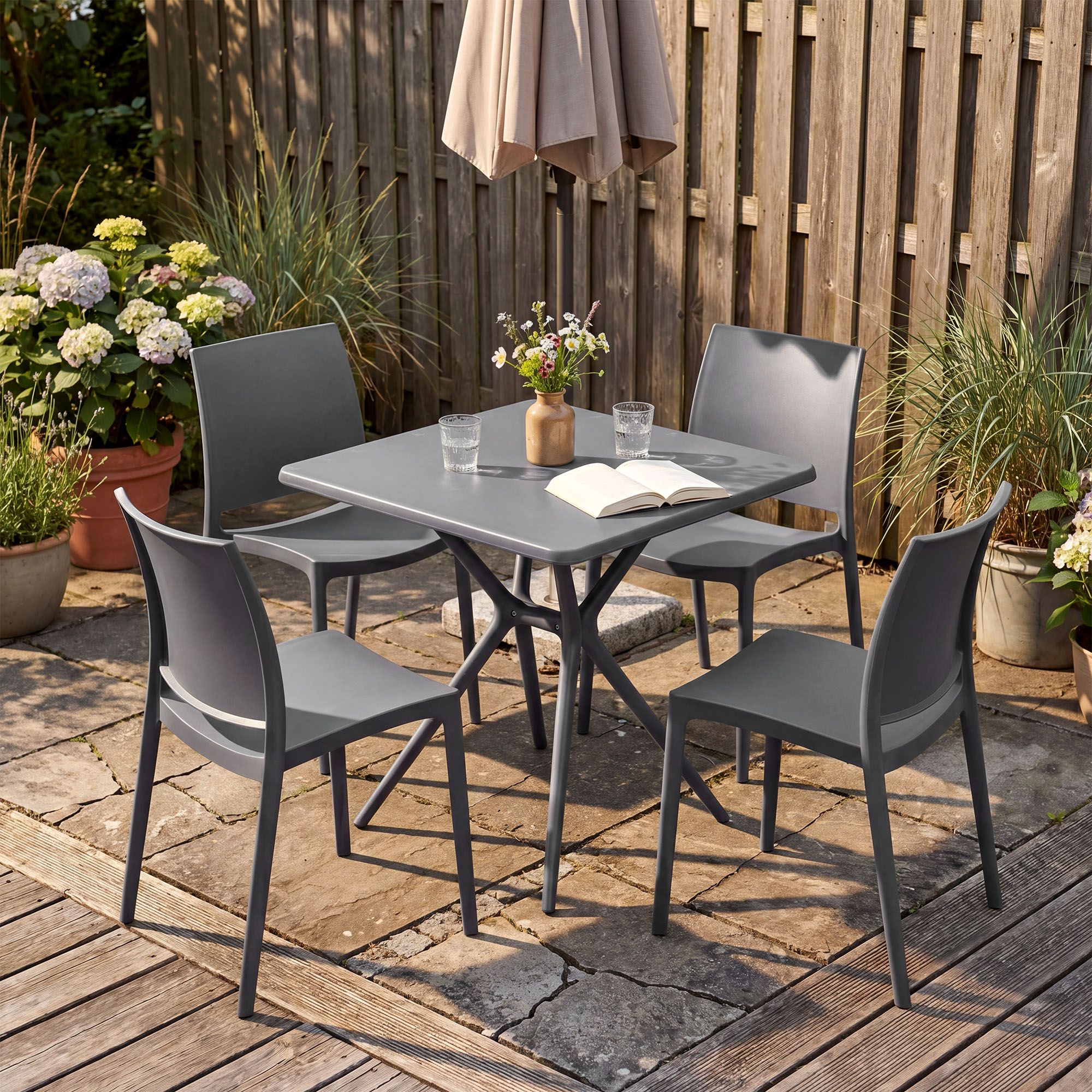 Gartenmöbel-Set Amino mit 4 Stühlen